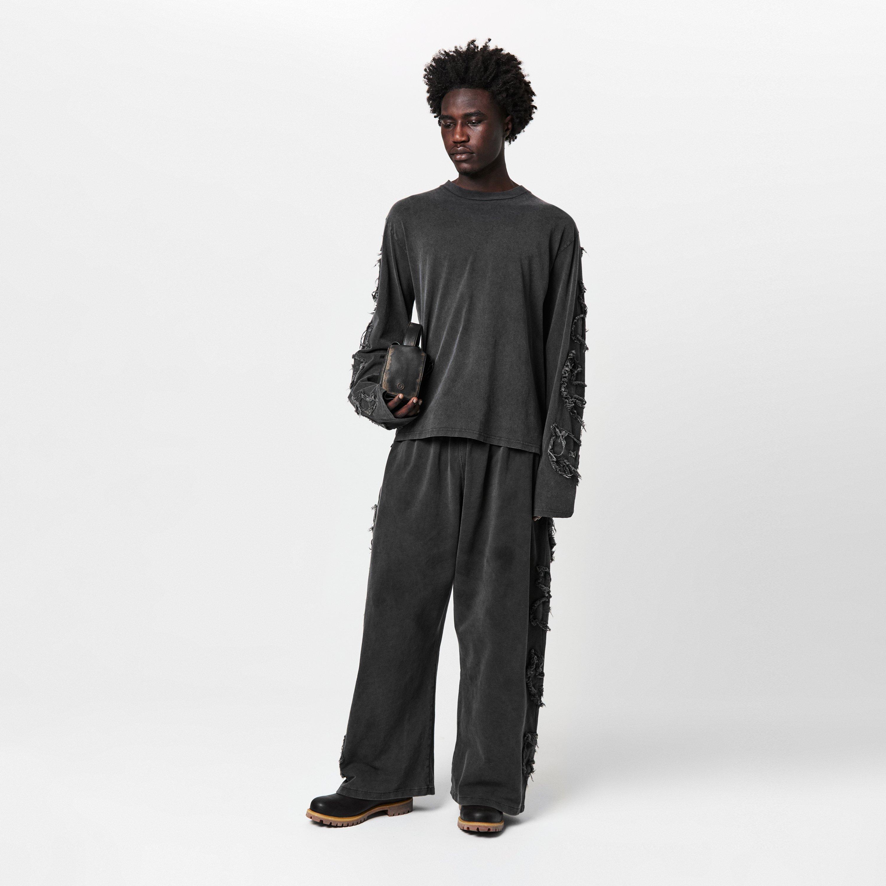 Black - Acne Studios - Men's Goth Logo Long-Sleeve T-Shirt - 6