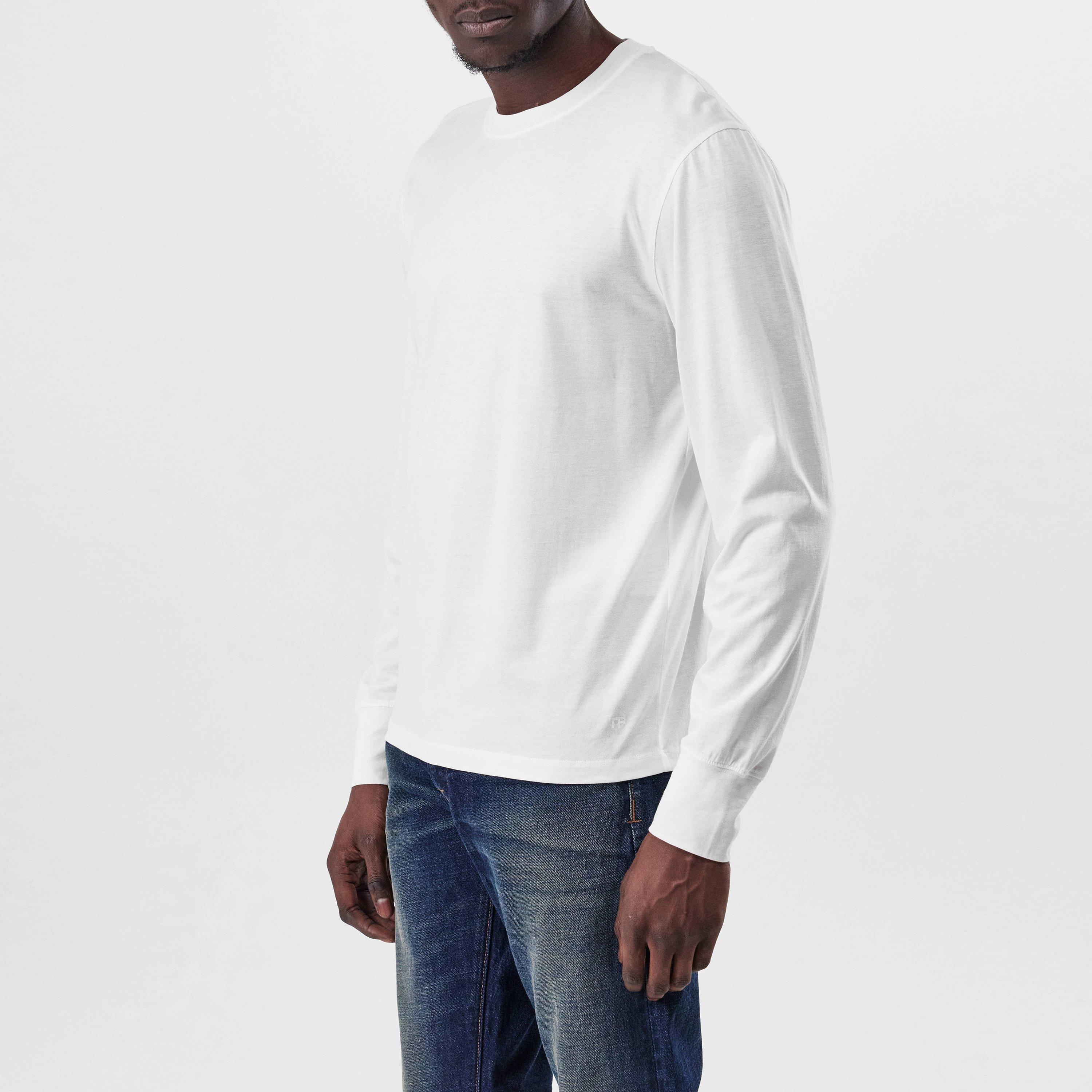 White - Tom Ford - Men's Henley Long Sleeve T-Shirt - 2