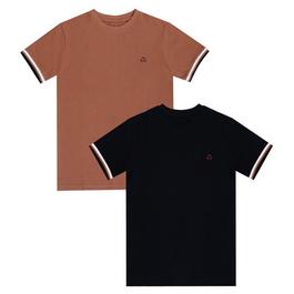 Firetrap Embroidered Logo T Shirt 2 Pack Juniors