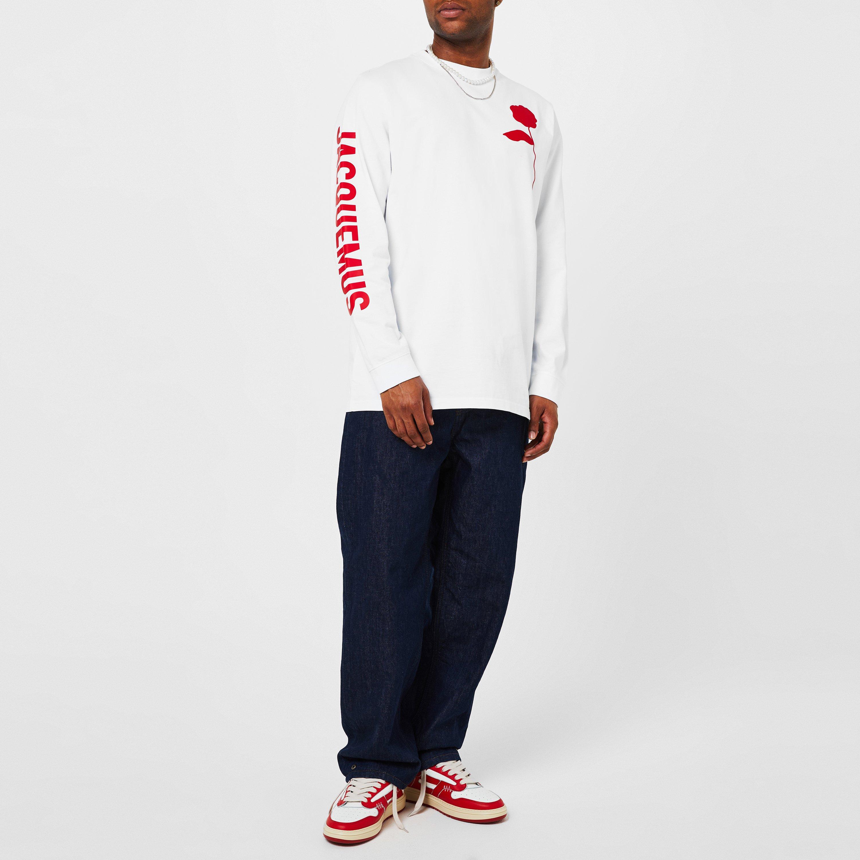 White/Red - Jacquemus - Men's Long-Sleeve T-Shirt - 2