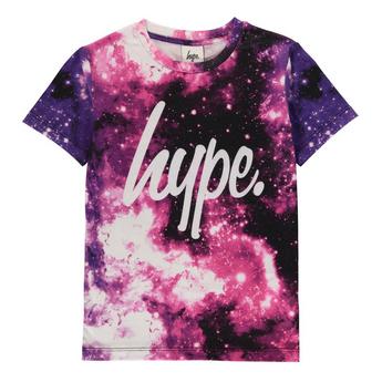 Hype Pink Space Print Kids T-Shirt