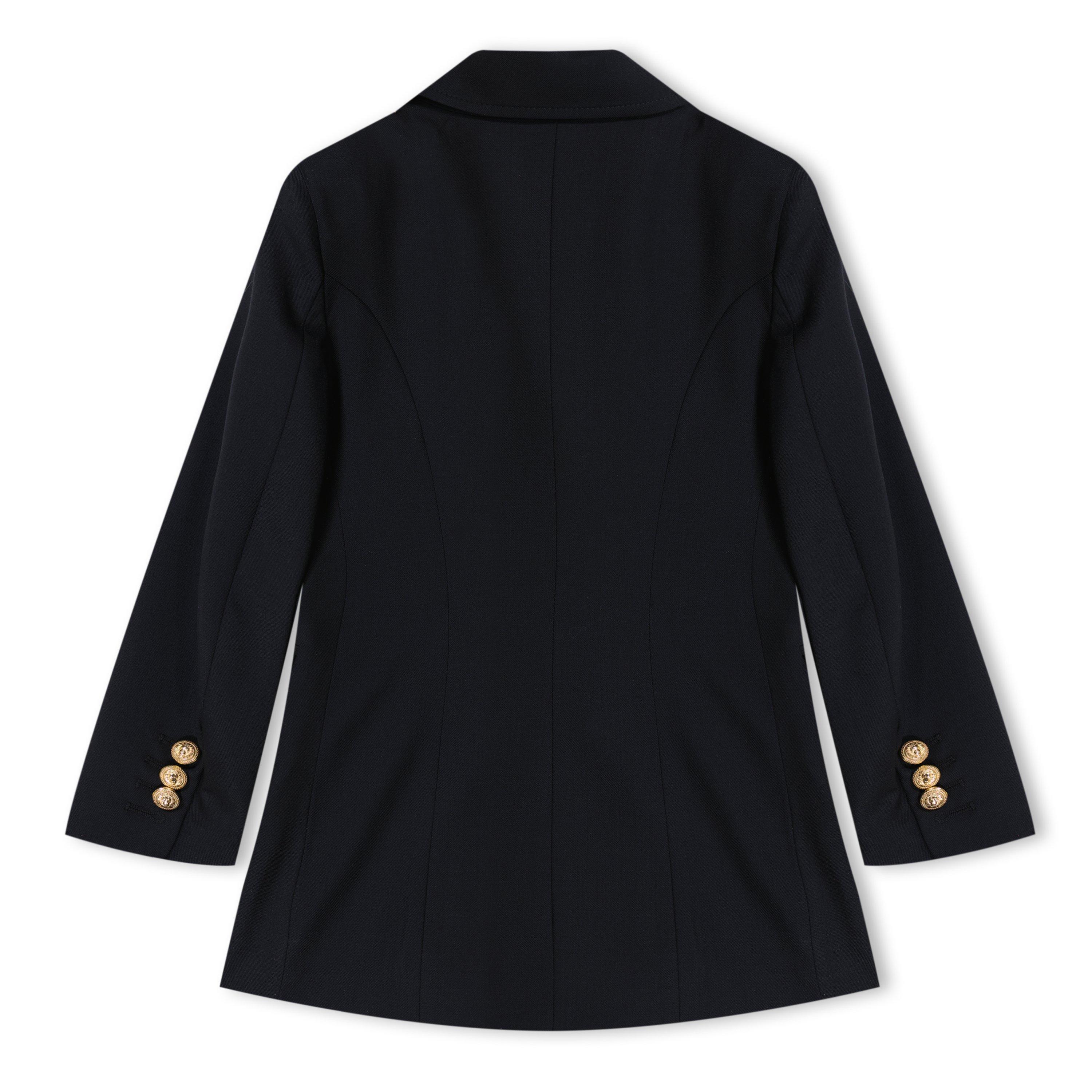 Black 930OR - Balmain - Kids' Double Breasted Long Sleeve Blazer - 2