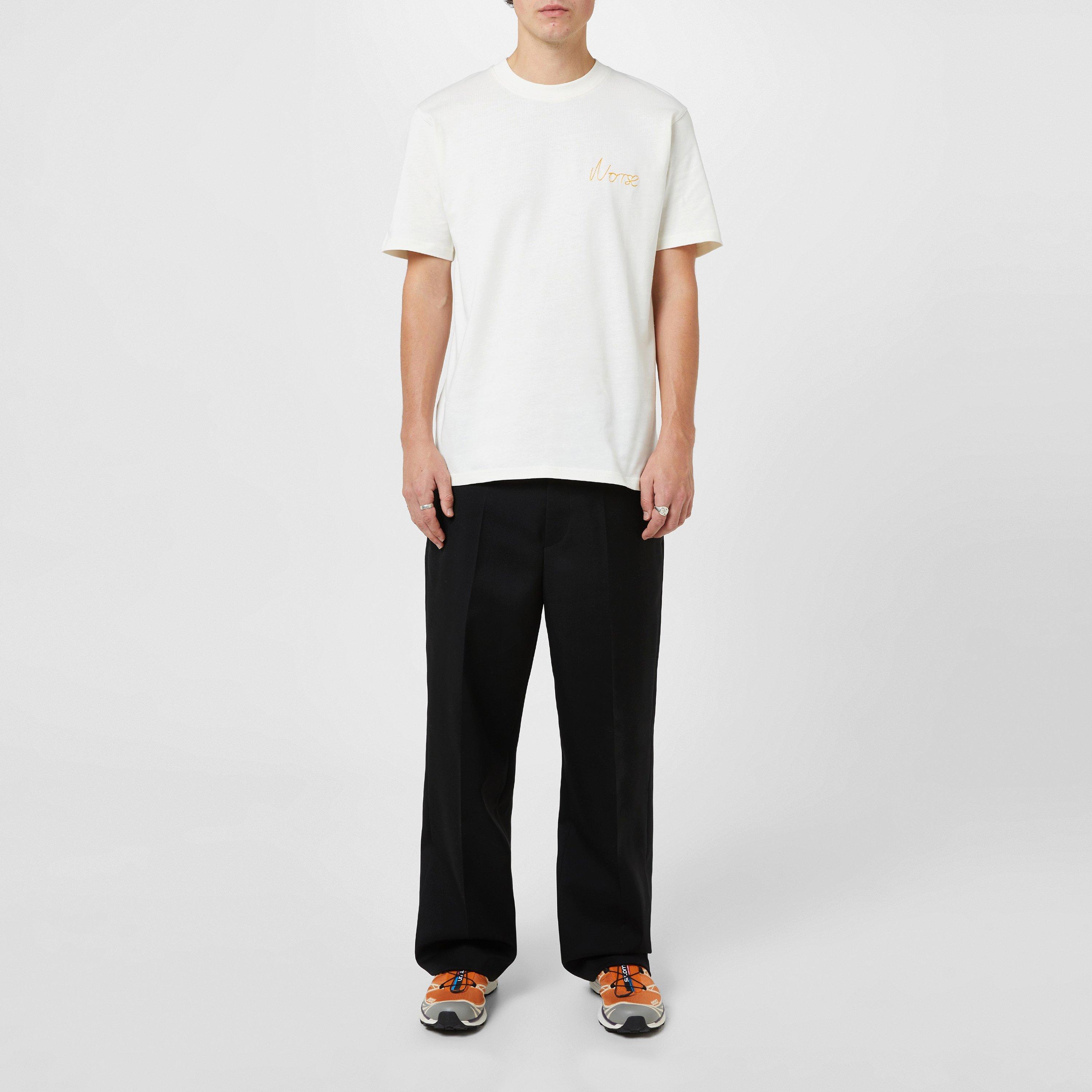 Ecru - Norse Projects - Johannes Chain Stich Logo Tee - 4