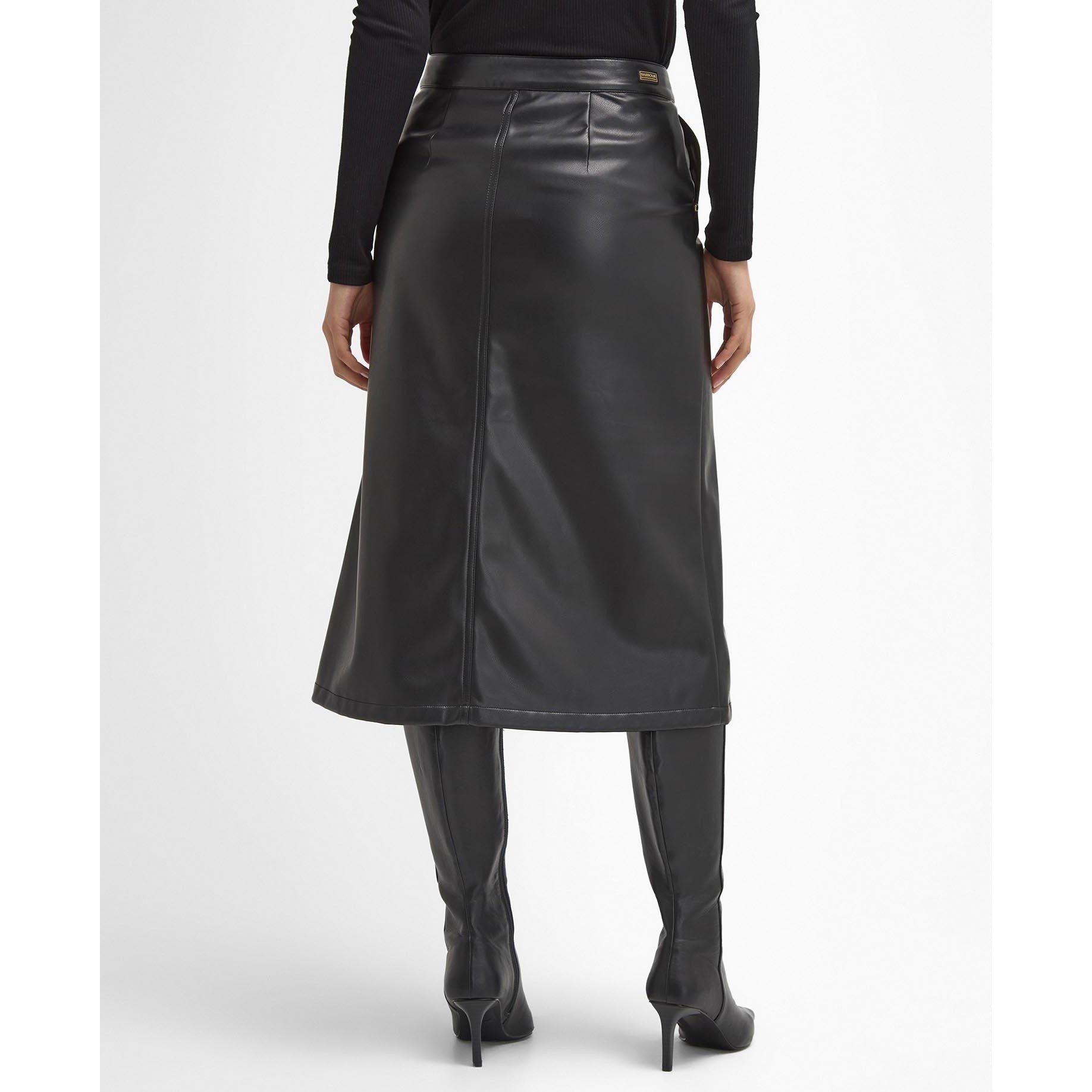 Black - Barbour International - Aria Faux-Leather Midi Skirt - 2