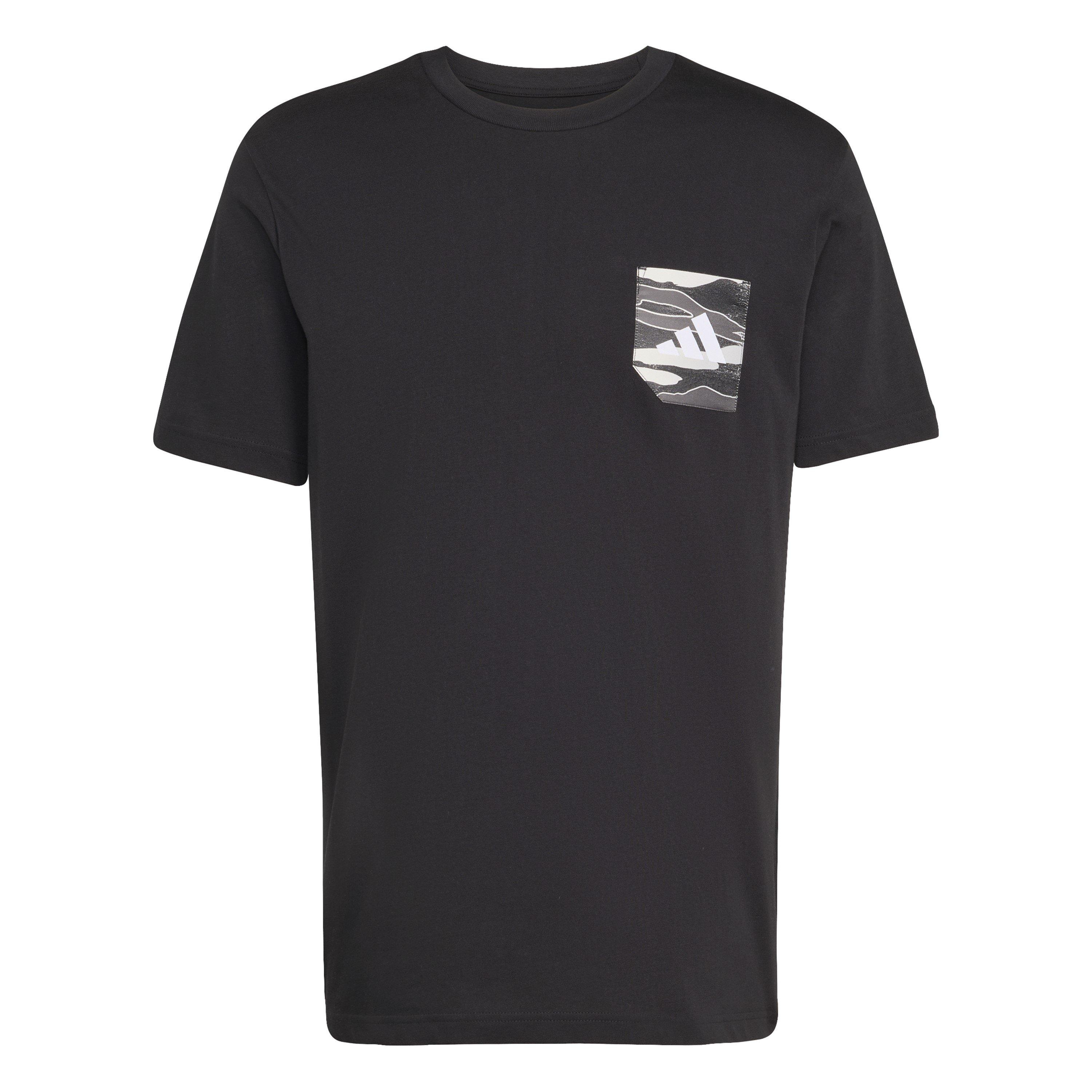 Adidas Men's Graphic Logo T-Shirt - Black Pocket - 2XL