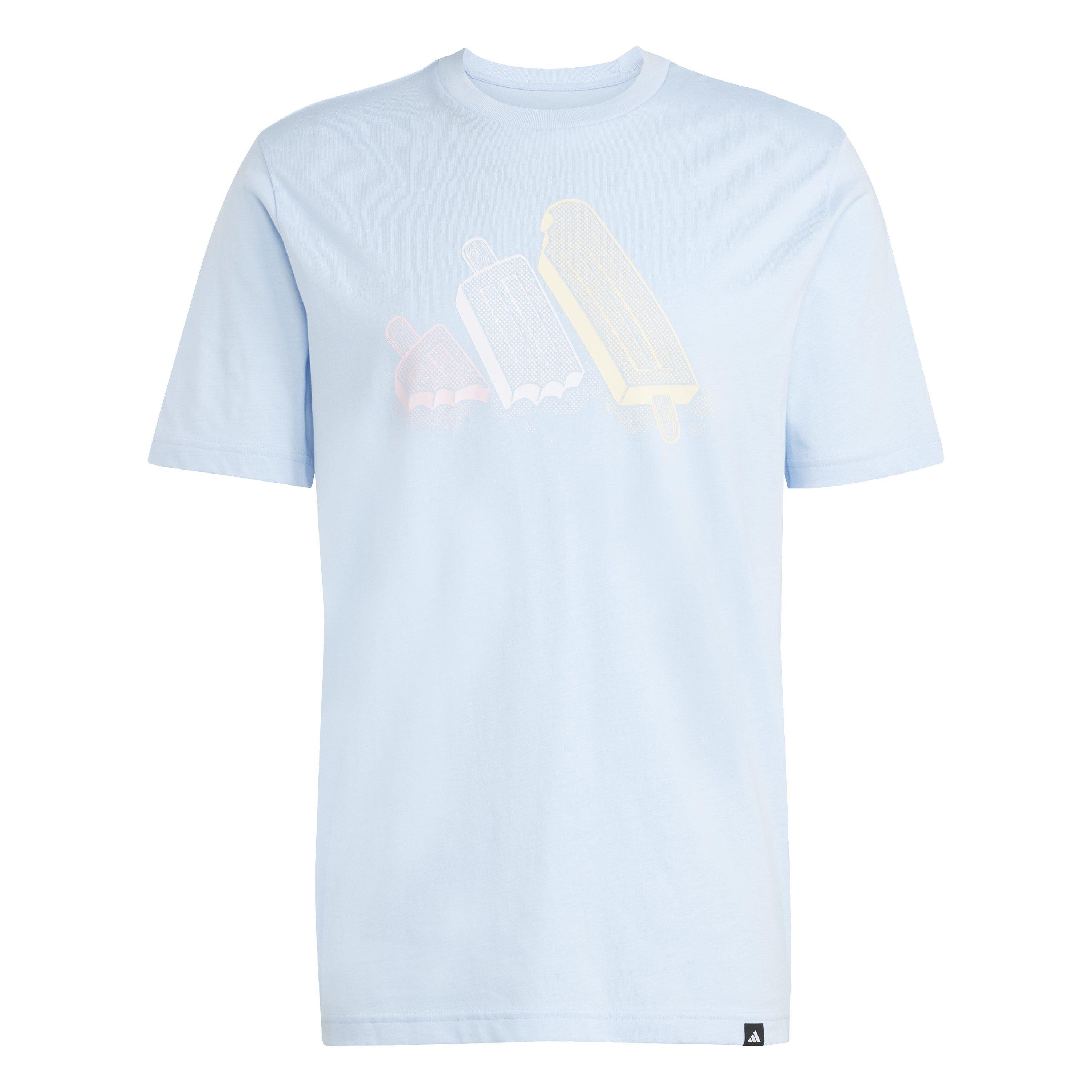 Adidas Men's Graphic Logo T-Shirt - Glow Blue - XS