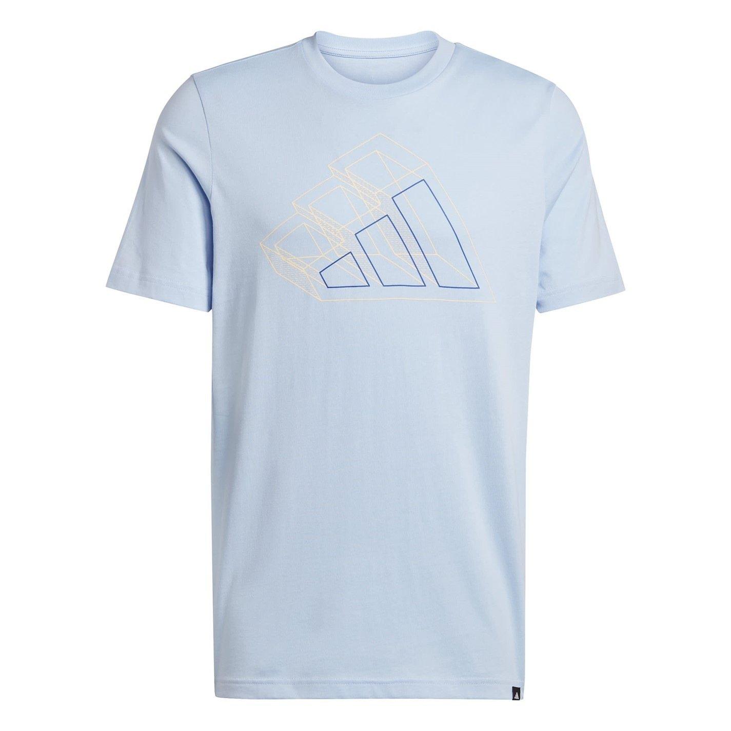 Adidas Men's Graphic Logo T-Shirt - Glow Blue Fill - S