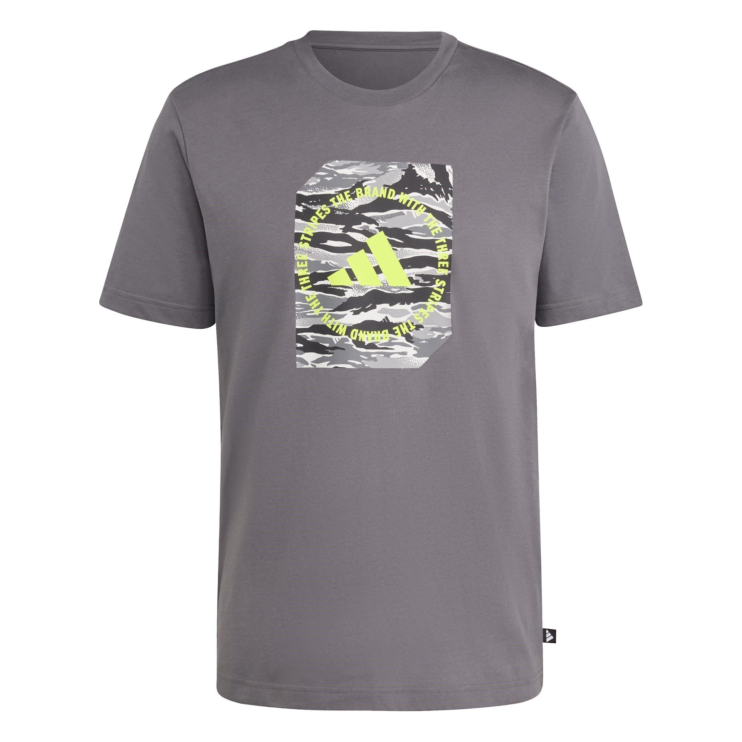 Adidas Men's Graphic Logo T-Shirt - Grey Camo Box - 2XL