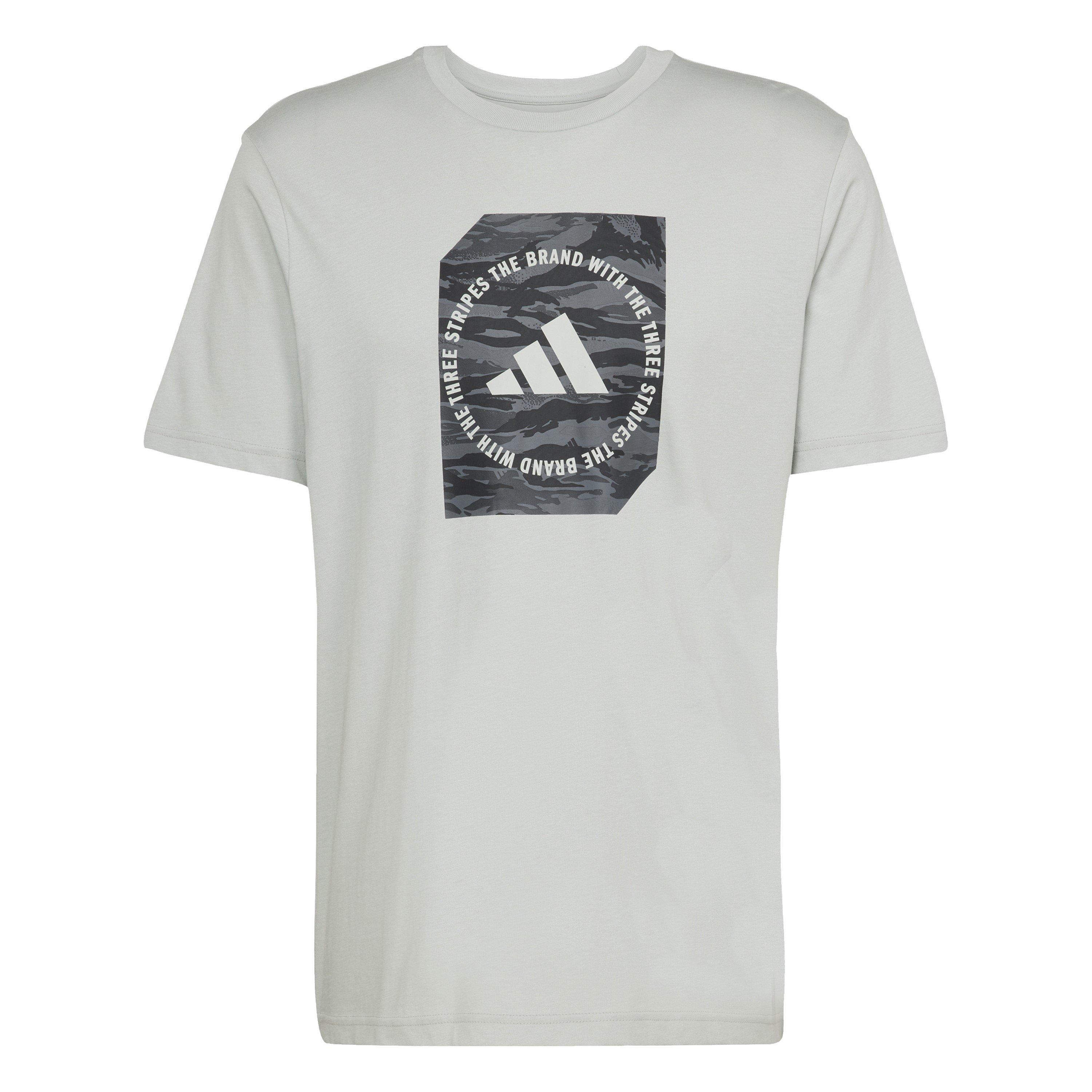 Adidas Men's Graphic Logo T-Shirt - Grey Camo Box - 2XL