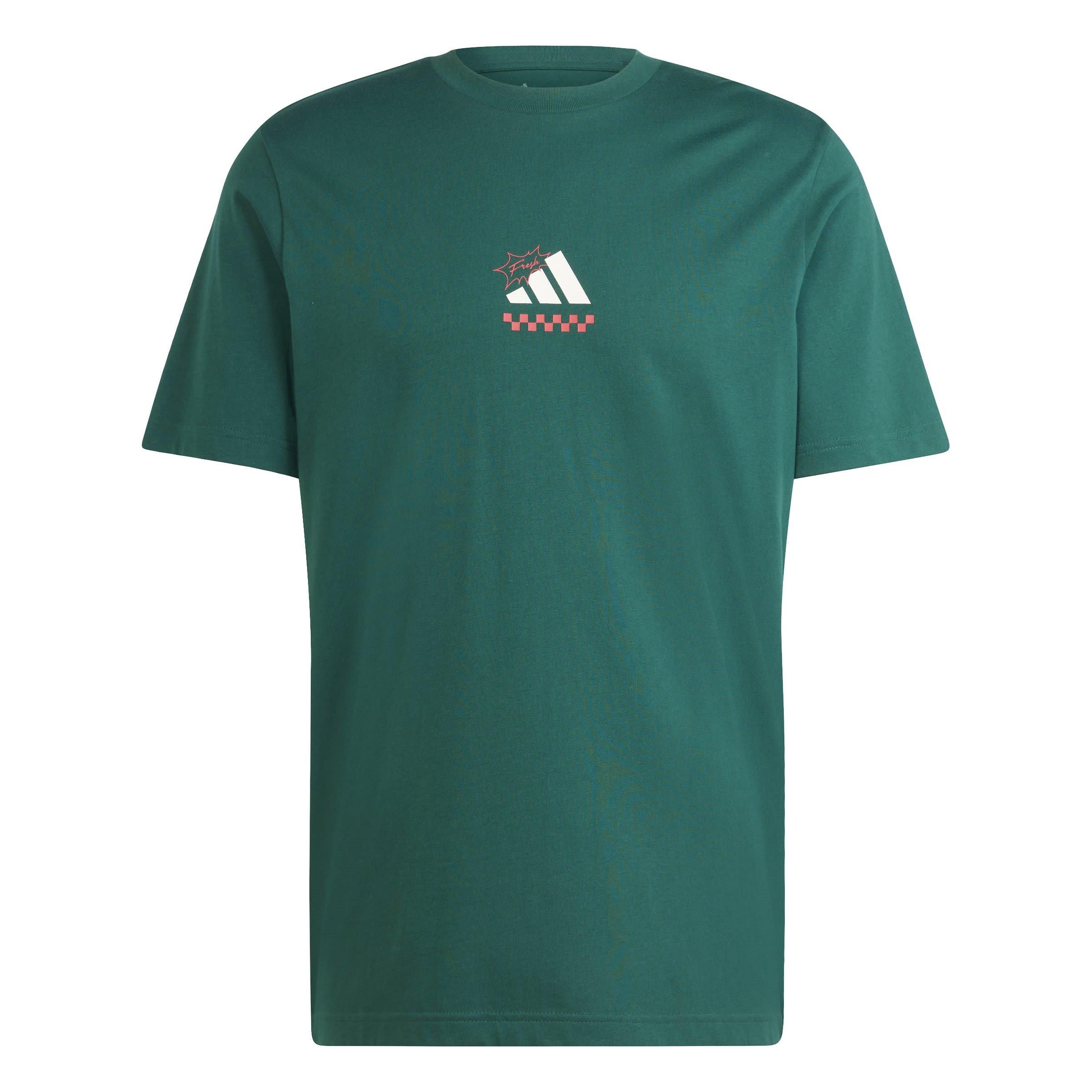 Adidas Men's Graphic Logo T-Shirt - Green Pizza - S