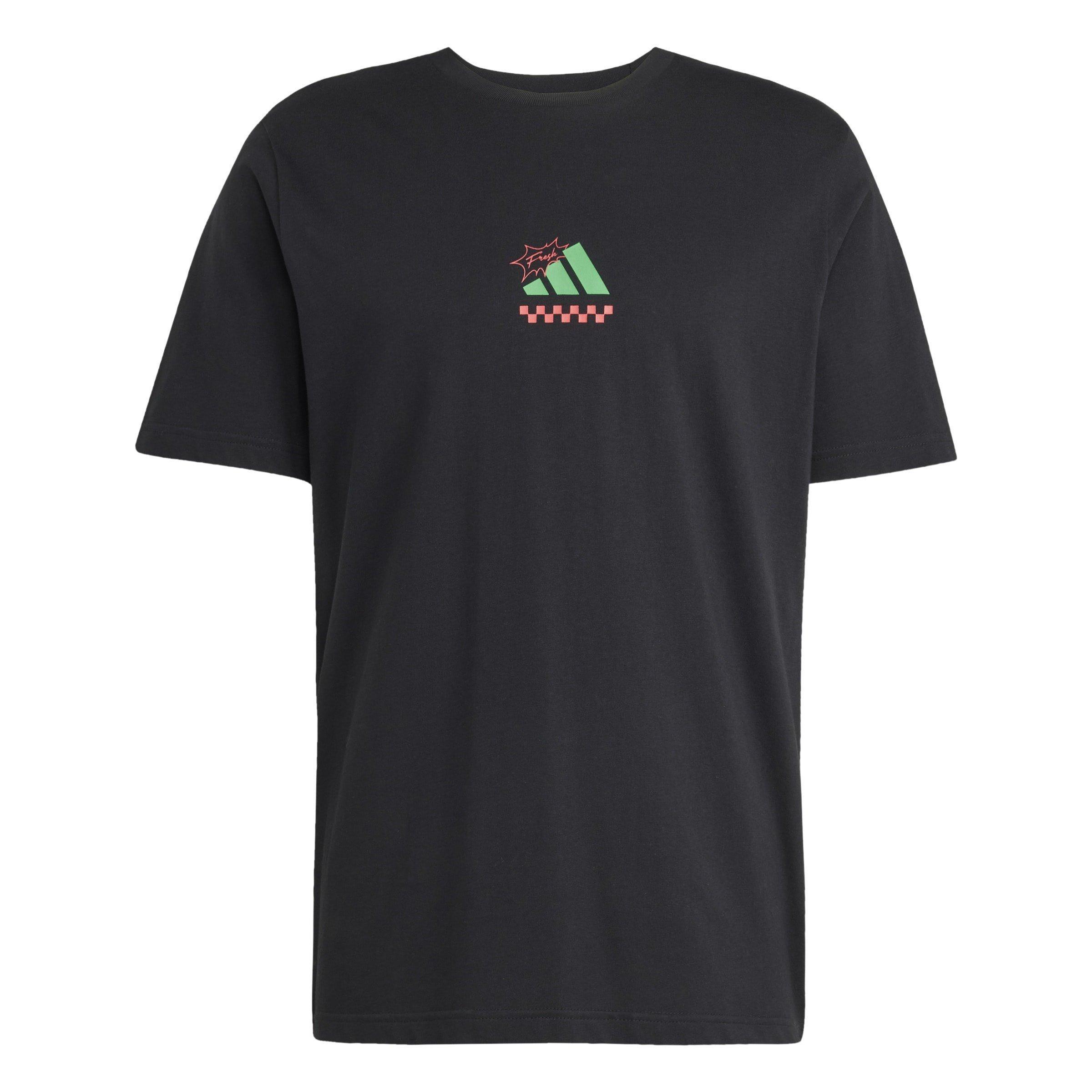 Adidas Men's Graphic Logo T-Shirt - Black Pizza - M
