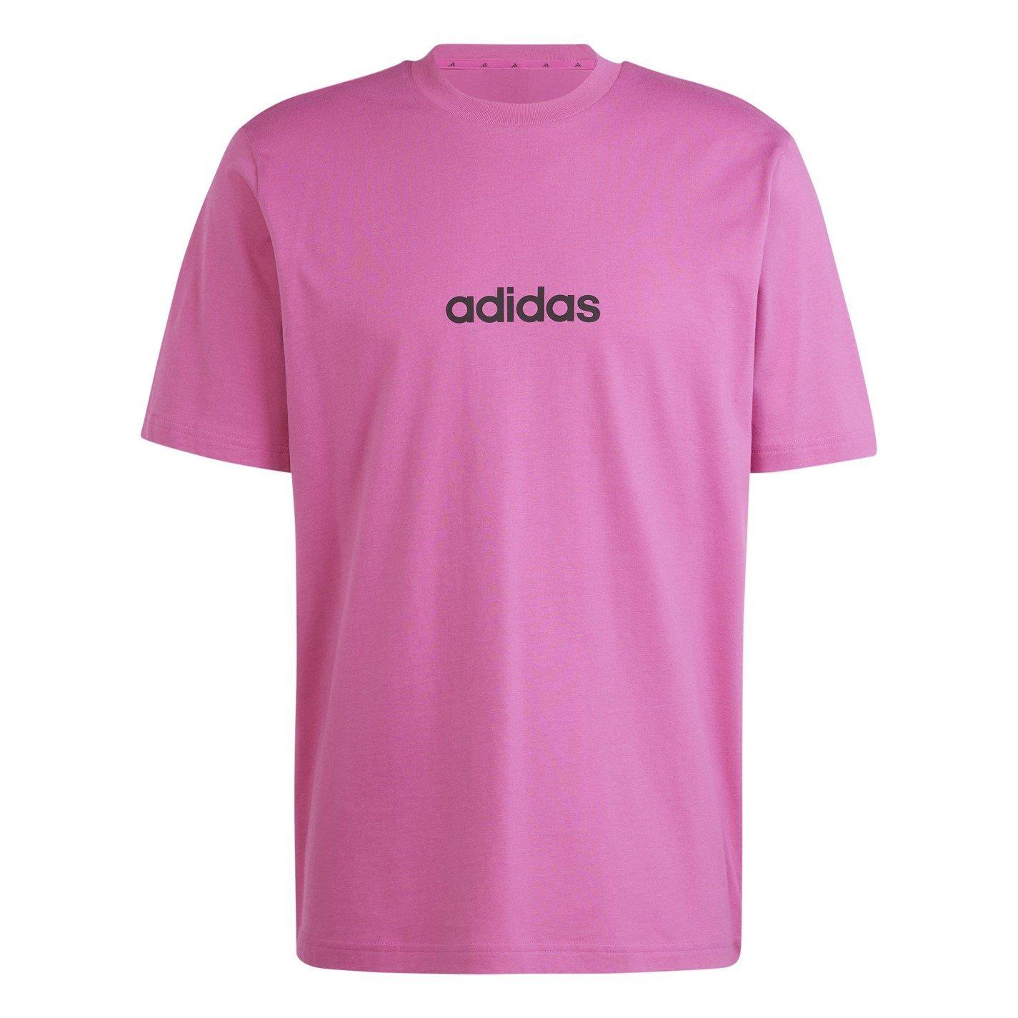 Adidas Men's Graphic Logo T-Shirt - Fuchsia Linear - M