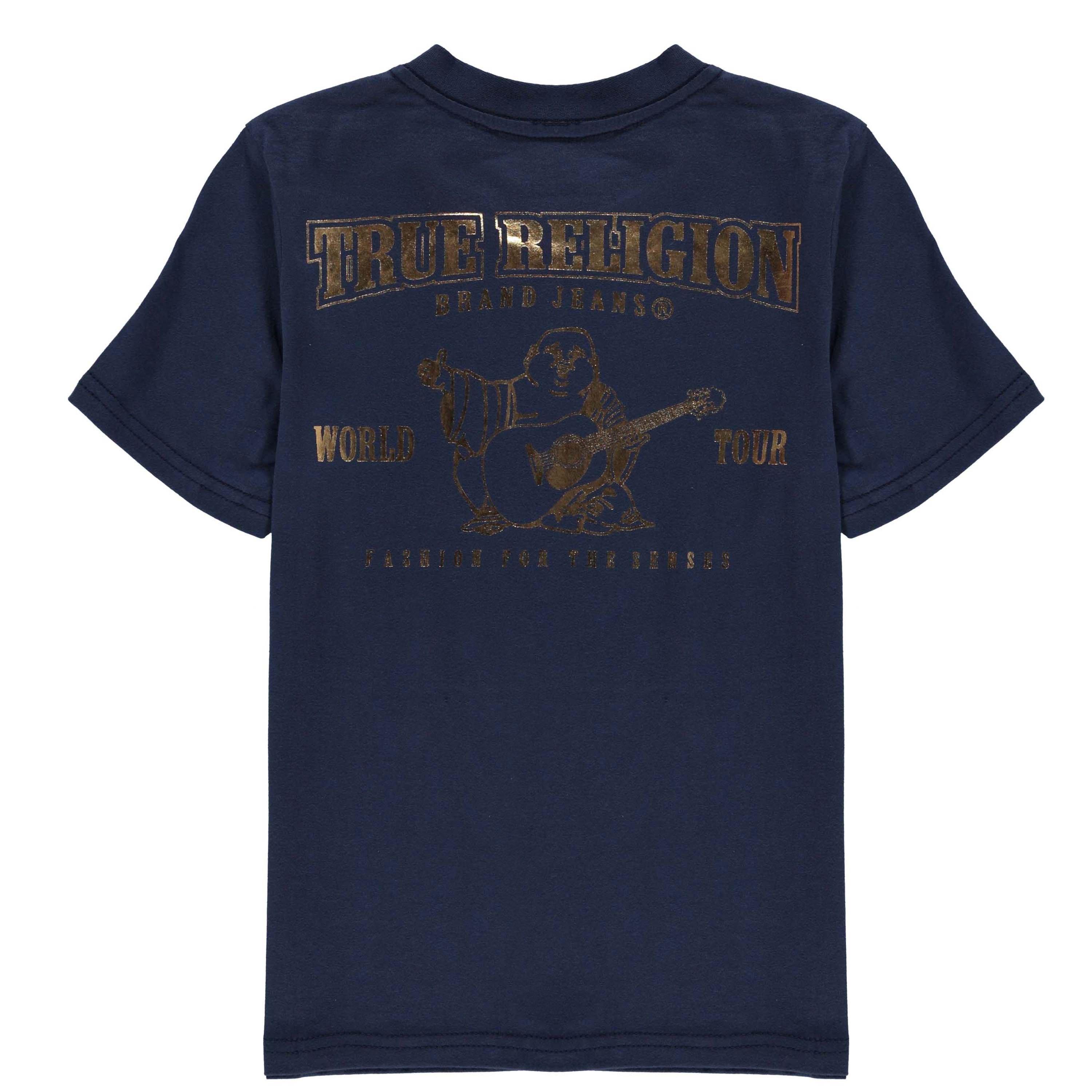 Navy - True Religion - Horseshoe Crew T Shirt - 2