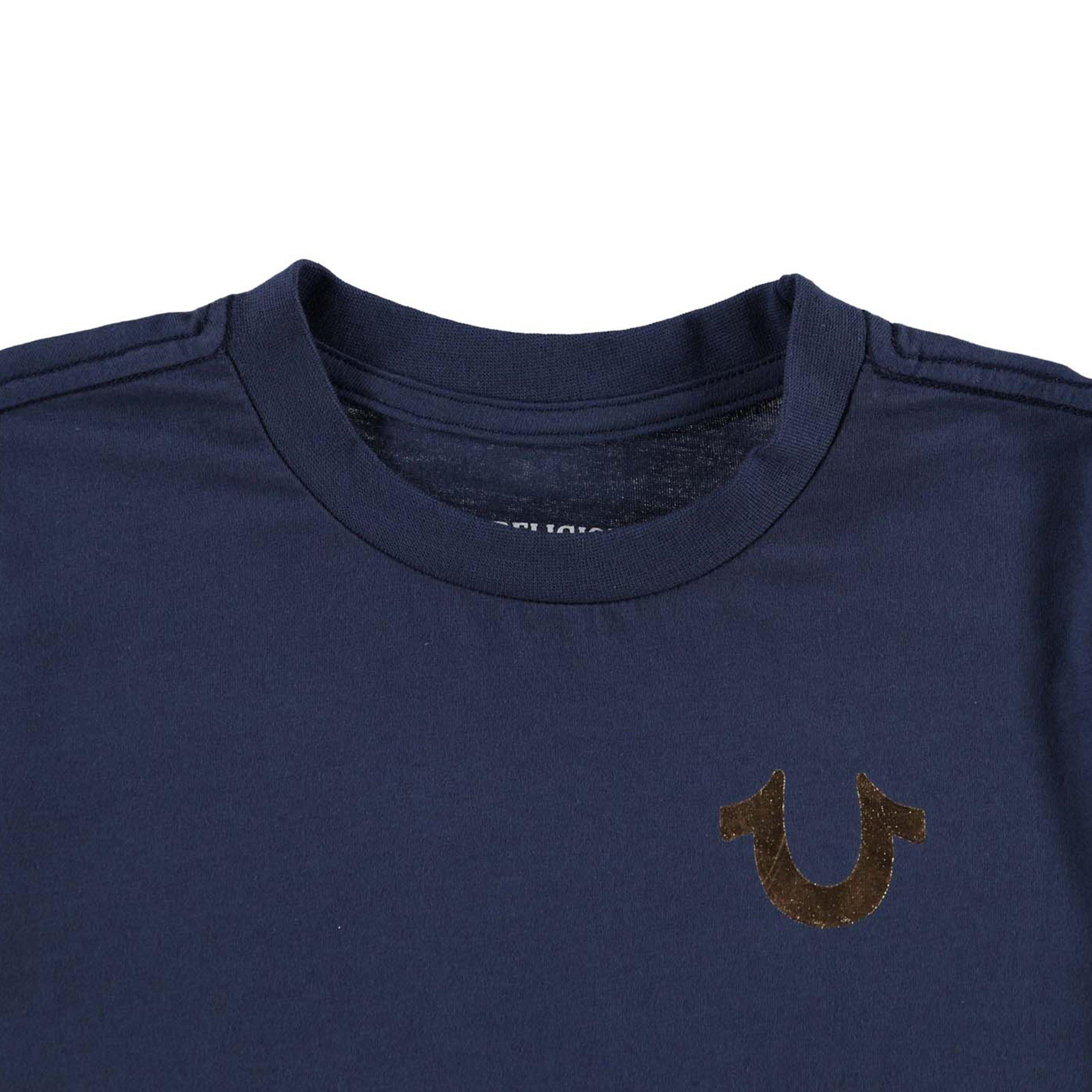 Navy - True Religion - Horseshoe Crew T Shirt - 3