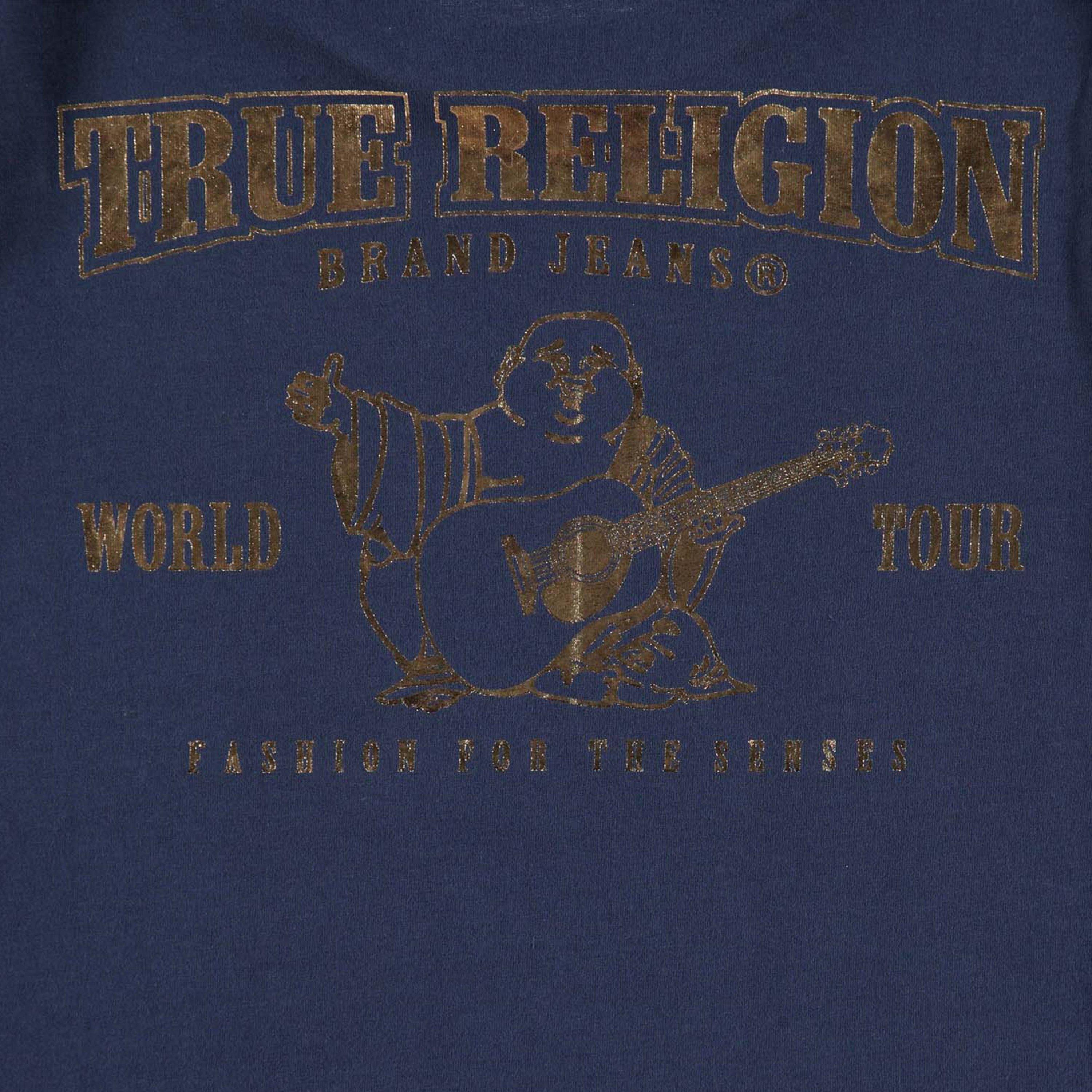 Navy - True Religion - Horseshoe Crew T Shirt - 4