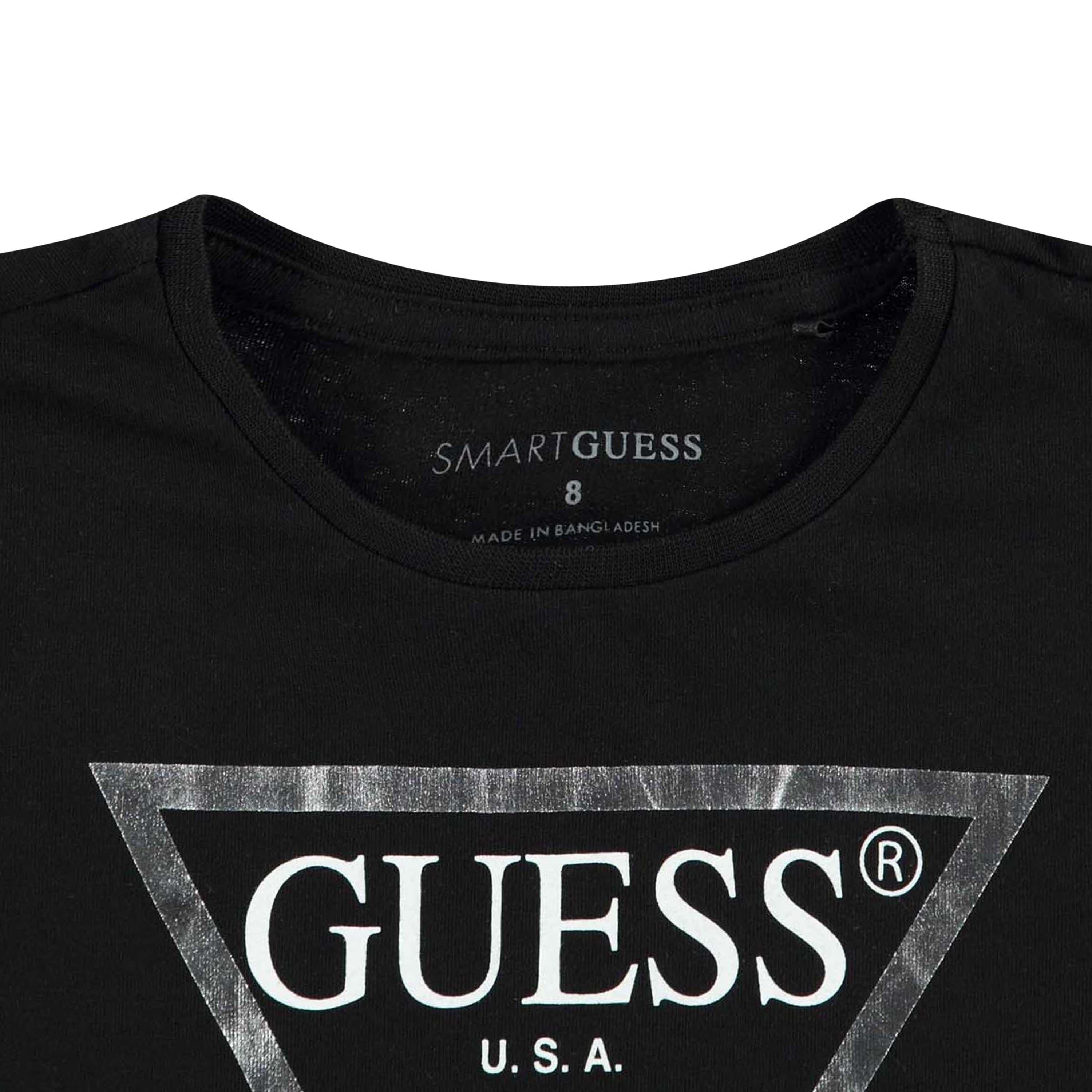 Crna A996 JBLK - Guess - Girl's Core Logo T Shirt - 3