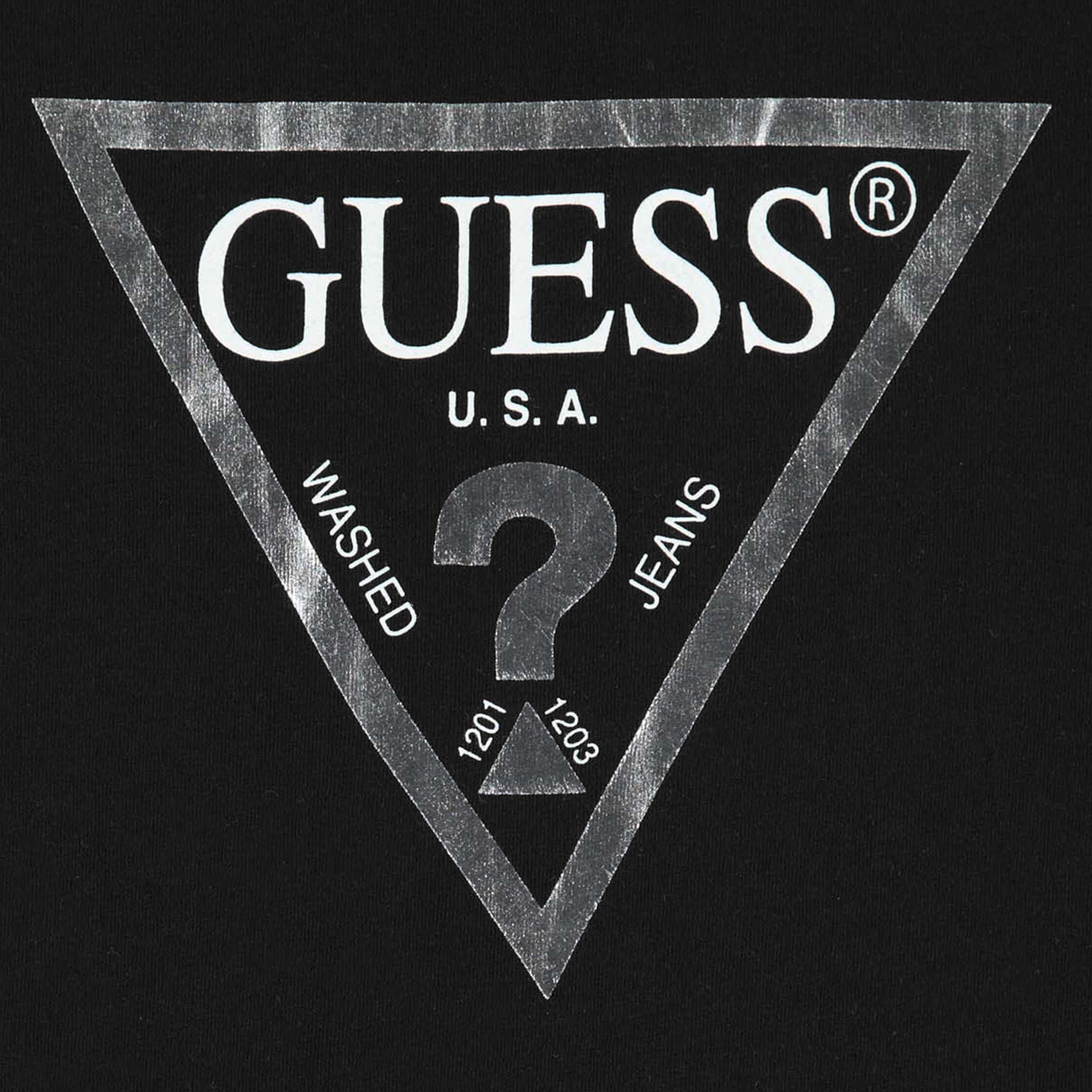Crna A996 JBLK - Guess - Girl's Core Logo T Shirt - 4
