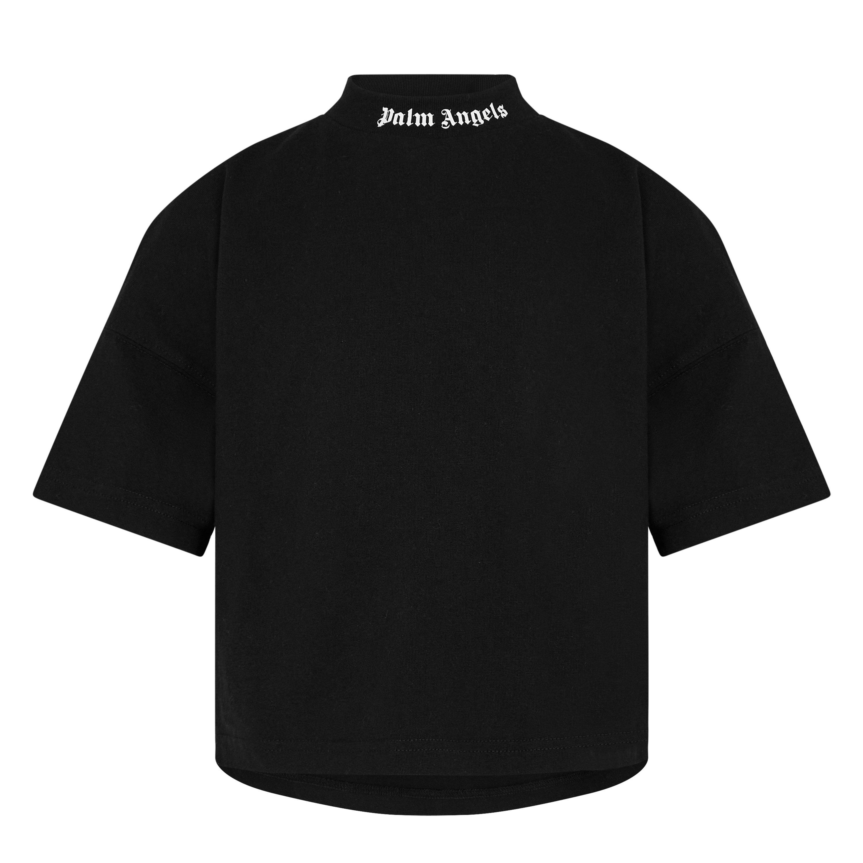 Palm Angels Children's Classic T Shirt - Black Wht 1003 - 12 Years