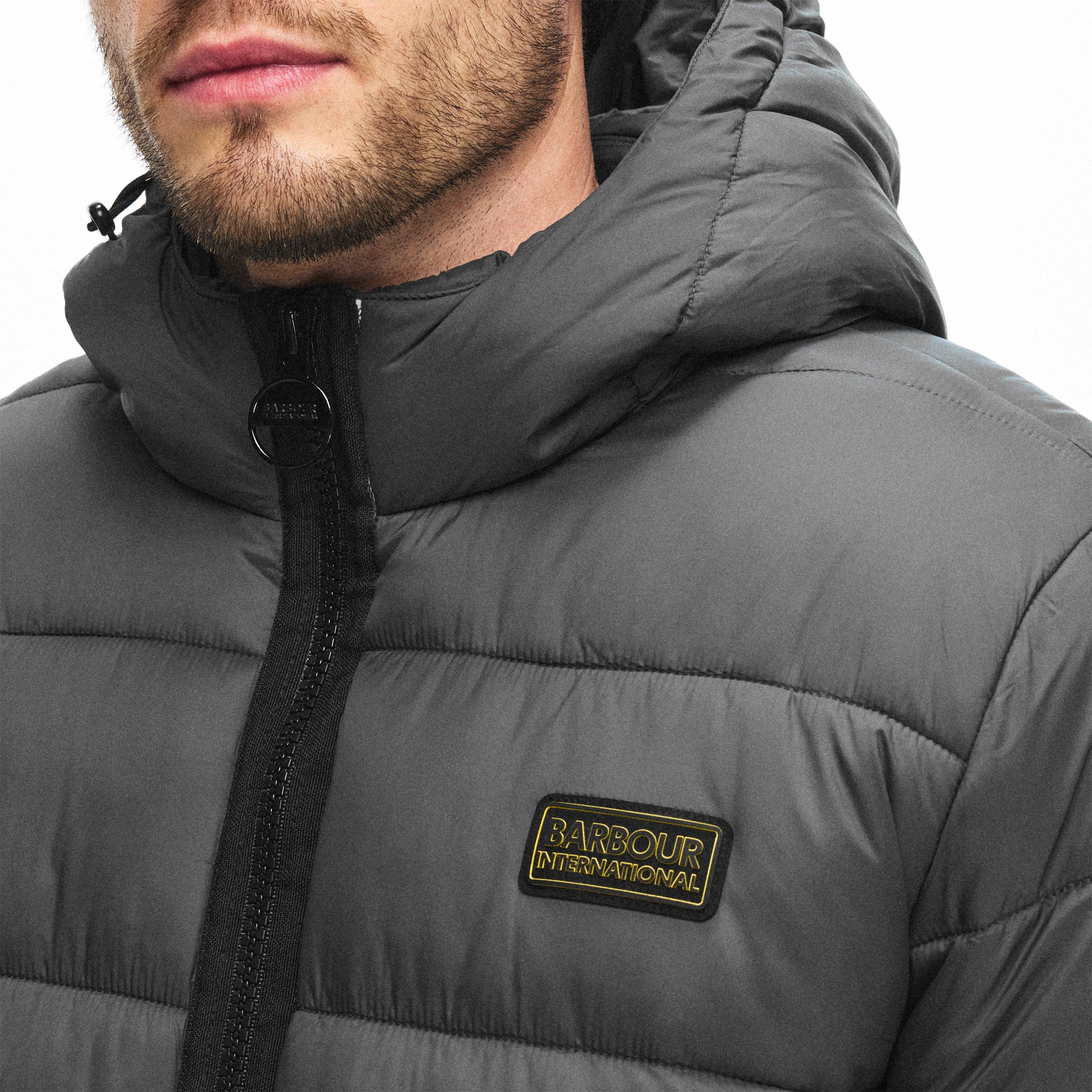 Asphalt CH51 - Barbour International - Men's Bobber Quilted Fixed Hood Short Puffer Jacket - 5