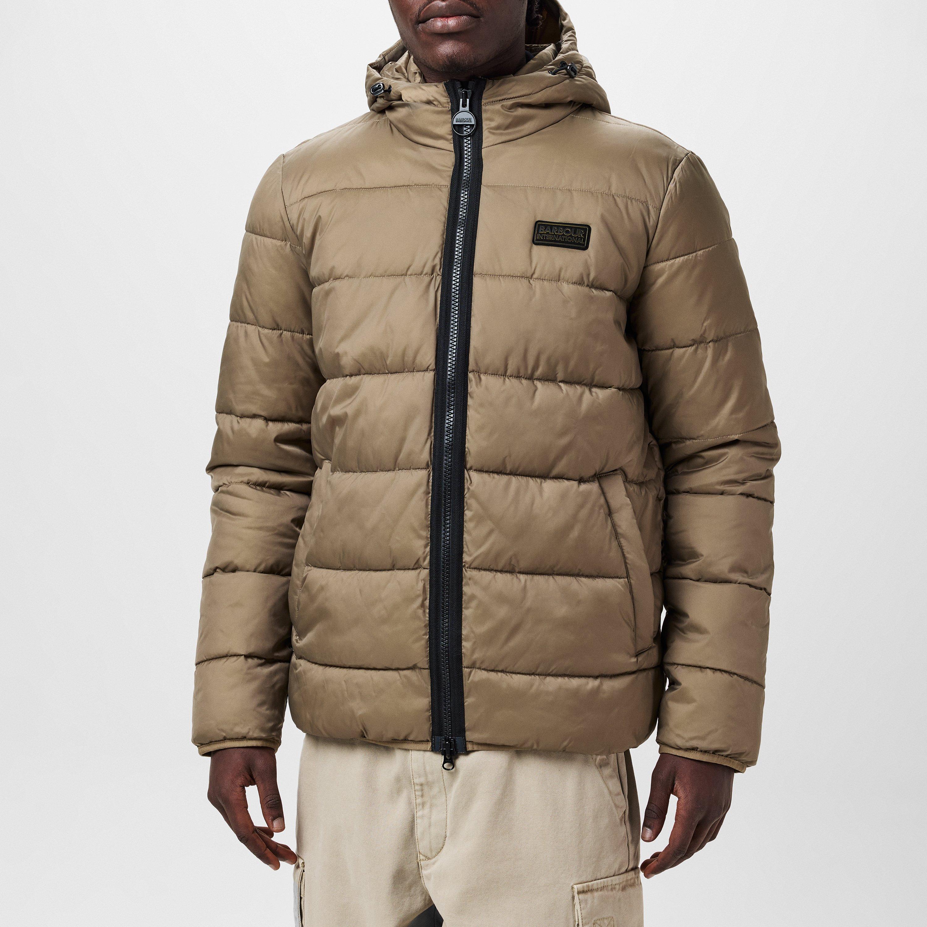 Timberwolf BR16 - Barbour International - Men's Bobber Quilted Fixed Hood Short Puffer Jacket - 3