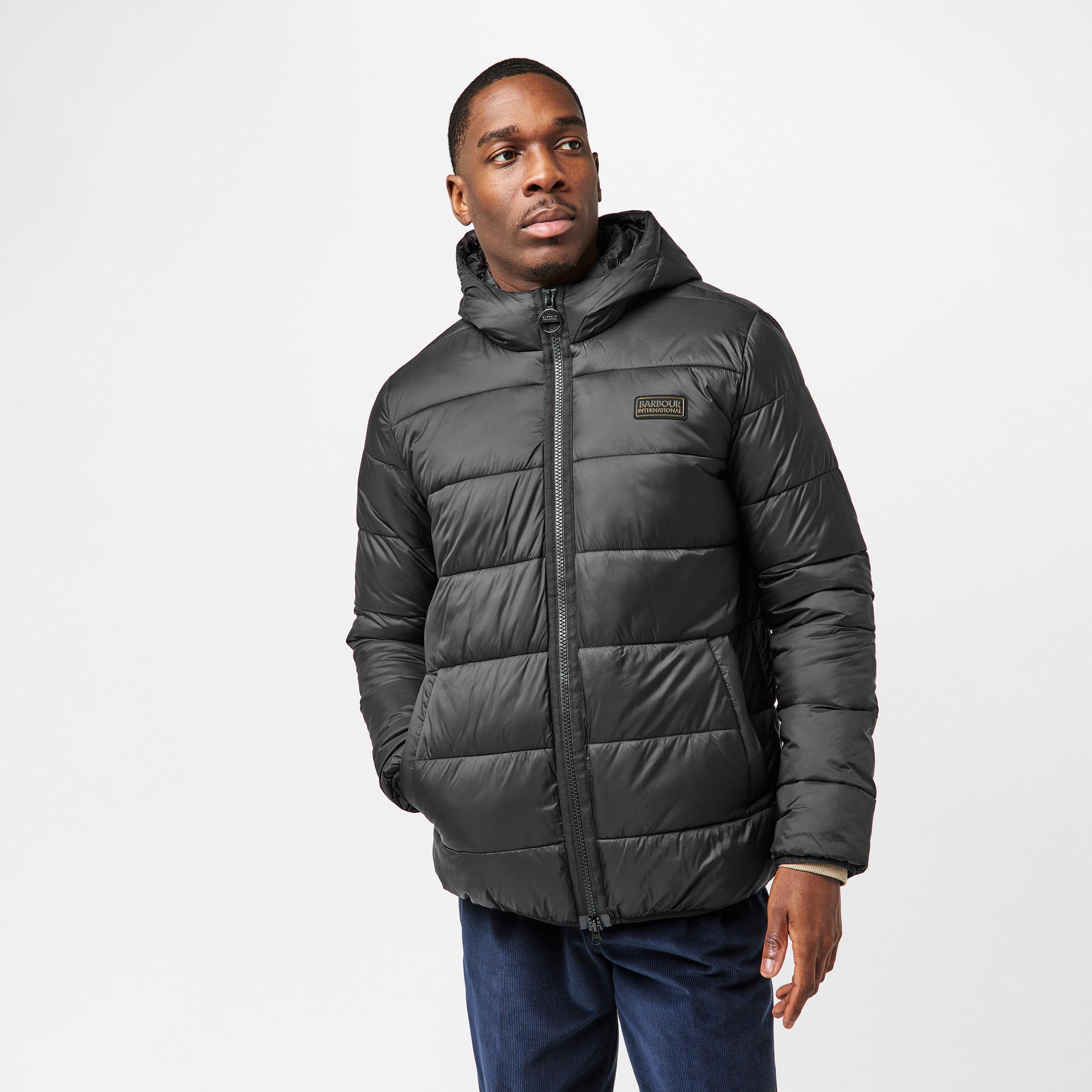 Black BK51 - Barbour International - Men's Bobber Quilted Fixed Hood Short Puffer Jacket - 3