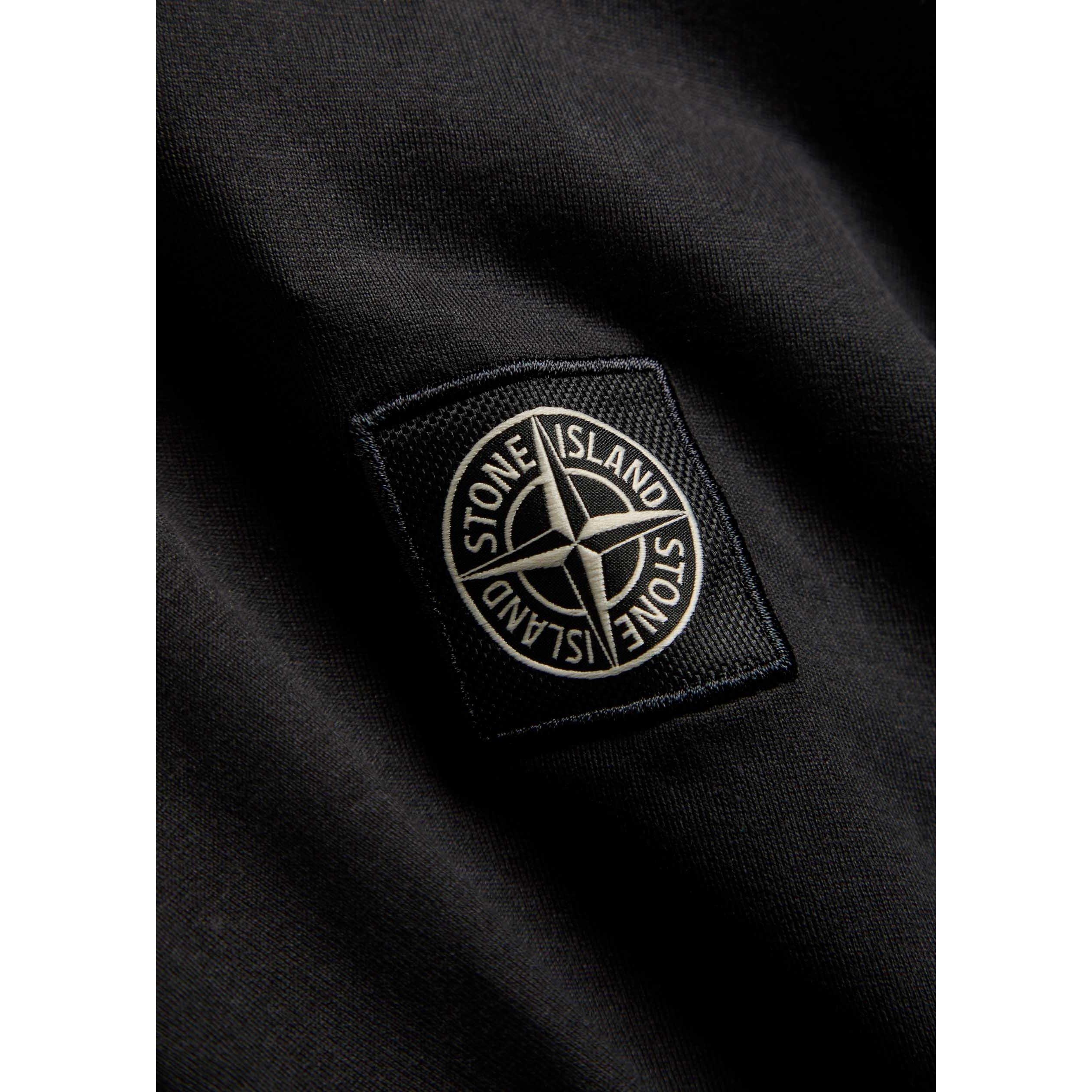 BLACK - Stone Island - Men's Garment Dyed Cotton T-Shirt - 4