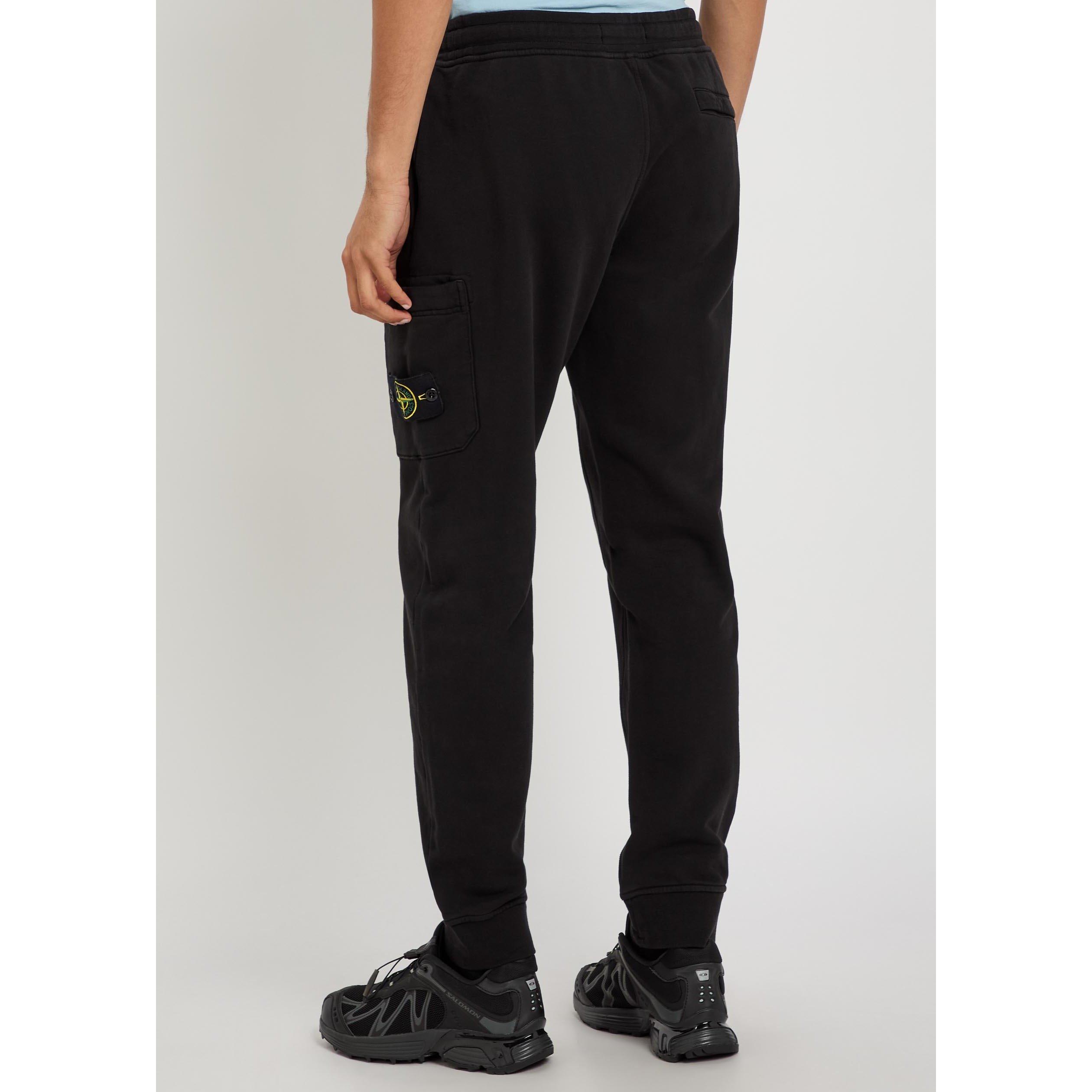 BLACK - Stone Island - SI BADGE GARMENT DYED SWEATPAN - 3