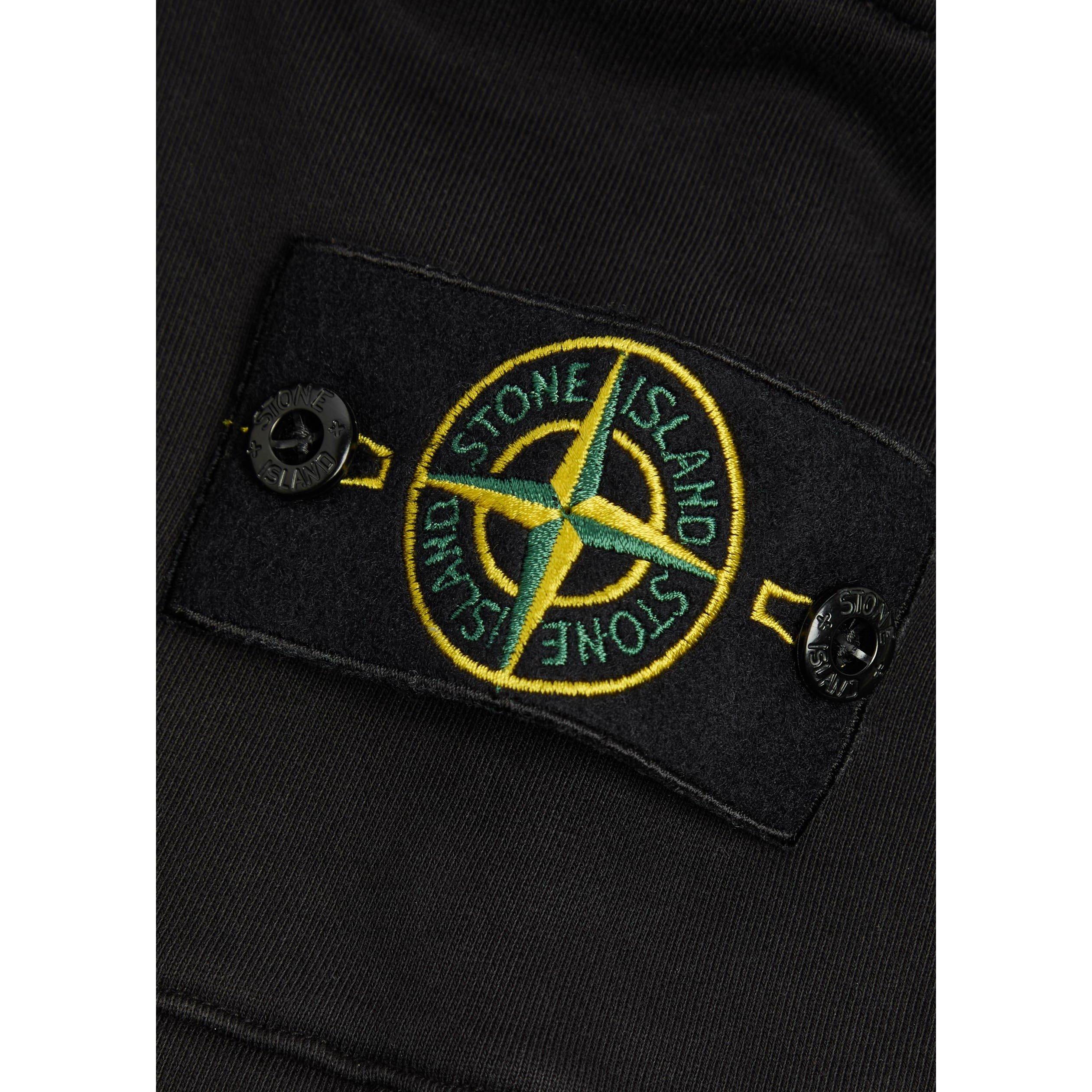 BLACK - Stone Island - SI BADGE GARMENT DYED SWEATPAN - 4