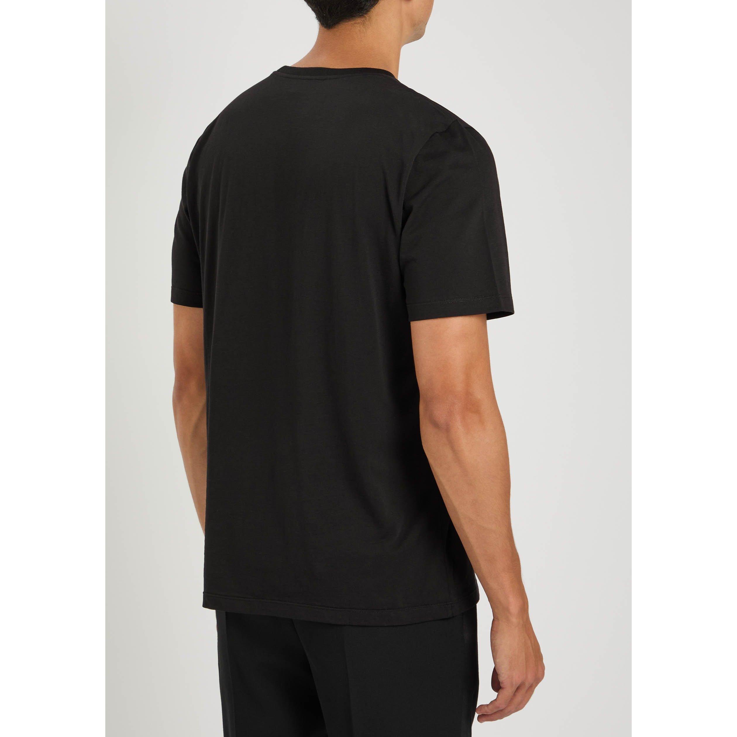 BLACK - Saint Laurent - YSL JERSEY DE COTON USED T SHI - 3