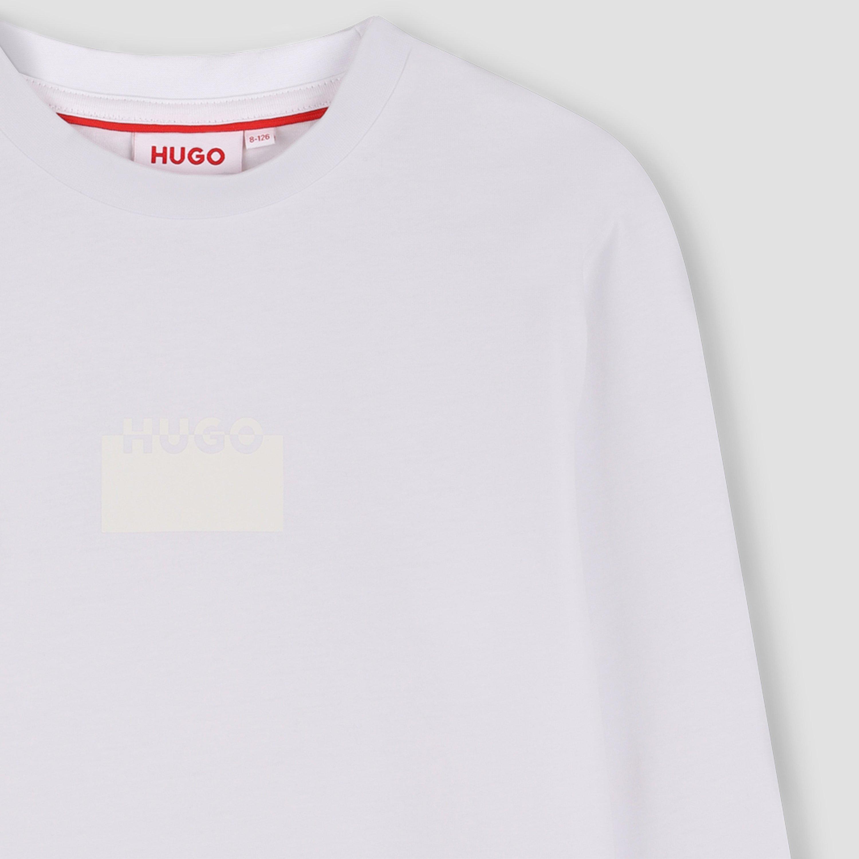 Weiß - Hugo - Kids' Long-Sleeve Split T-Shirt - 3