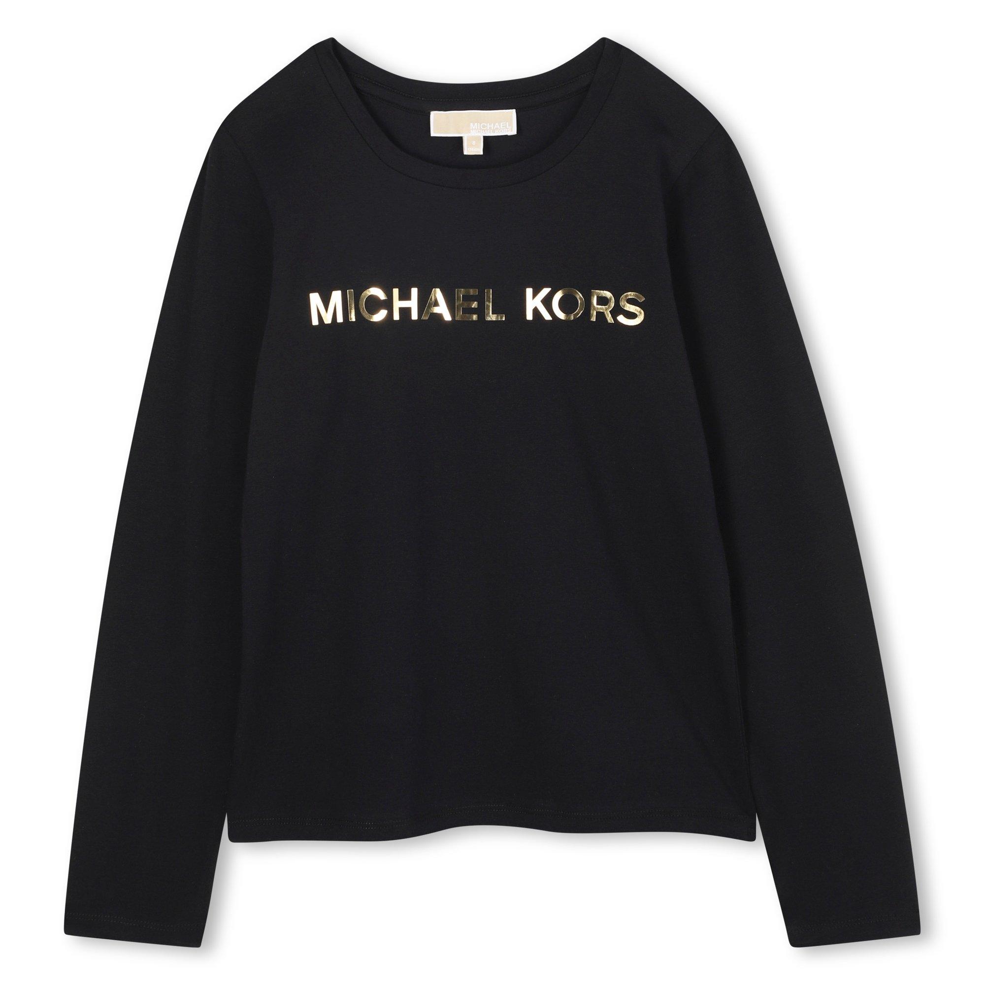 Black - Michael Kors - Kids' MK Metallic Long Sleeve T-Shirt - 1