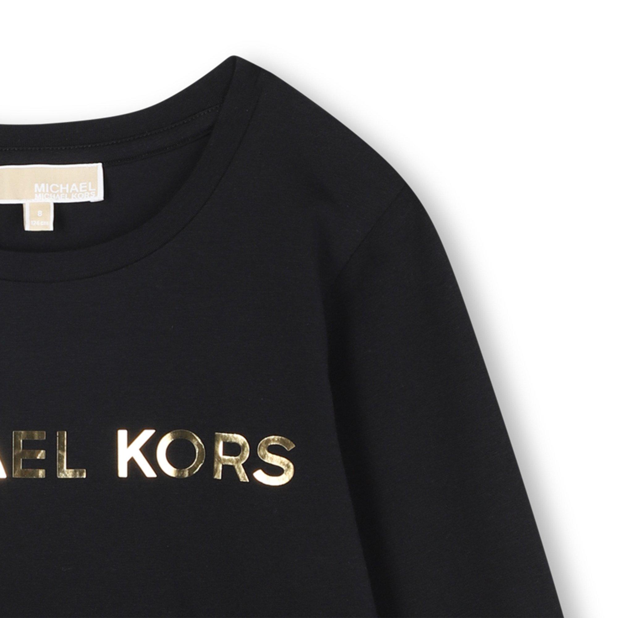 Black - Michael Kors - Kids' MK Metallic Long Sleeve T-Shirt - 3