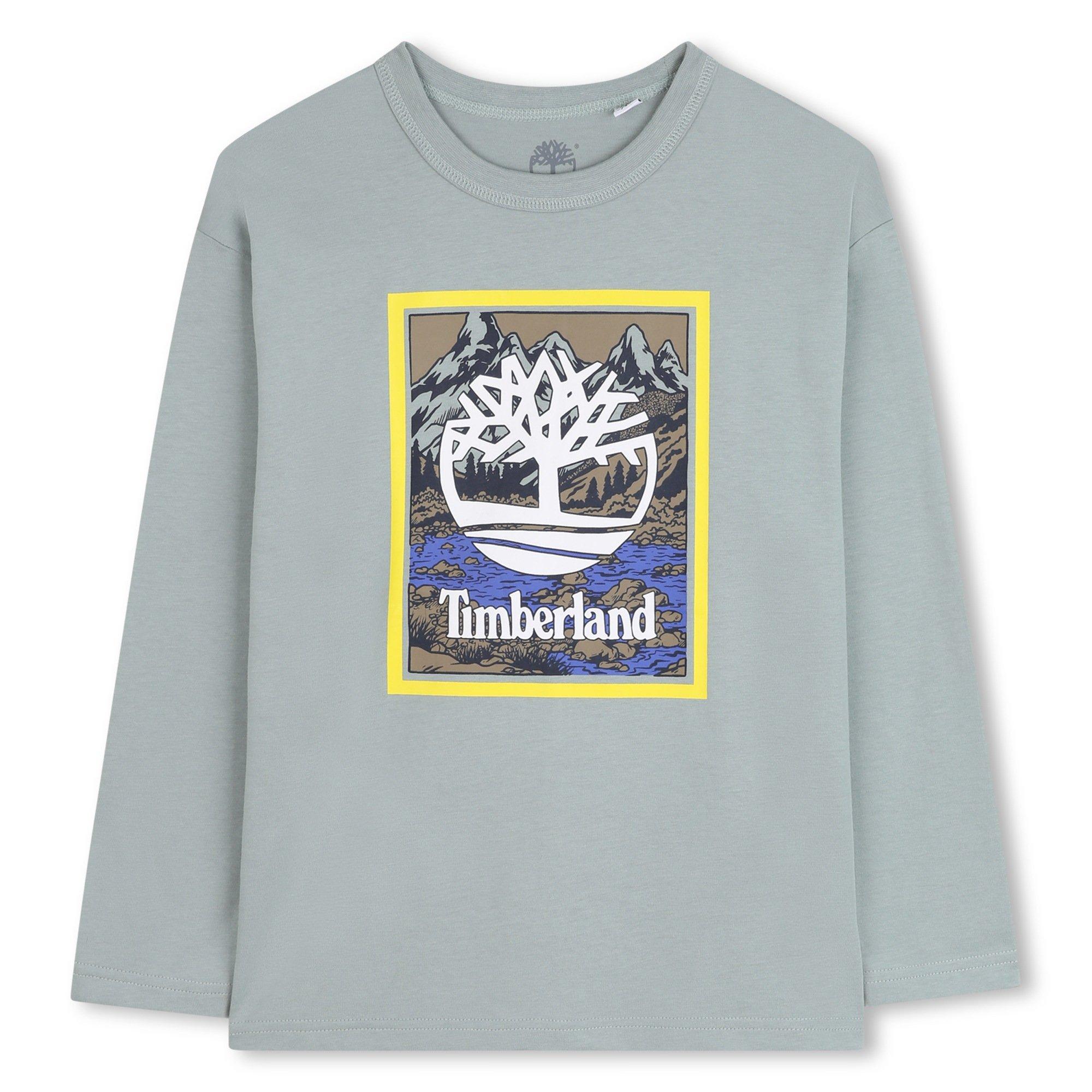 Grey - Timberland - Kids' Timb Logo Long Sleeve T-Shirt - 1