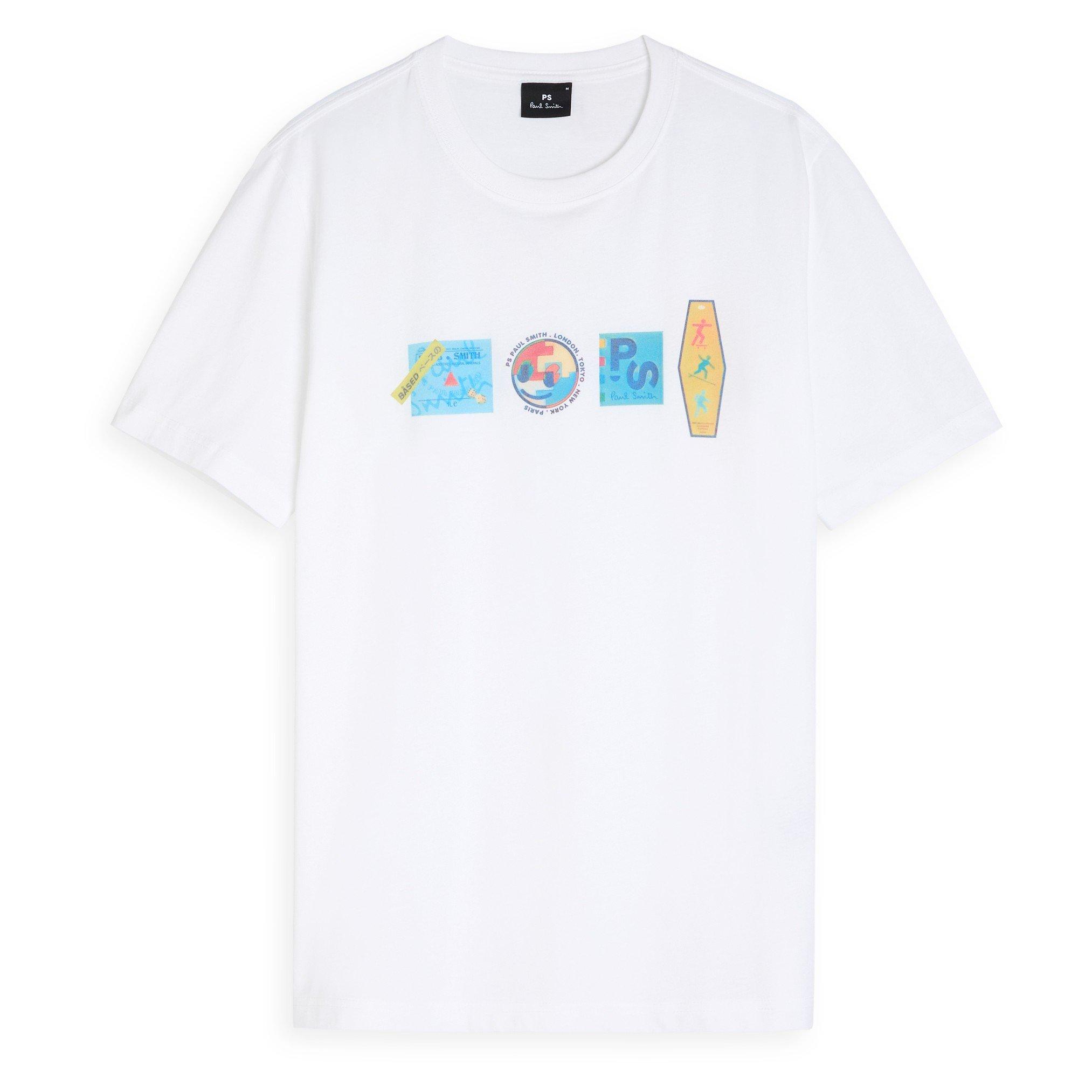 WHITE - PS Paul Smith - Men's Logo Print Cotton Short-Sleeve T-Shirt
