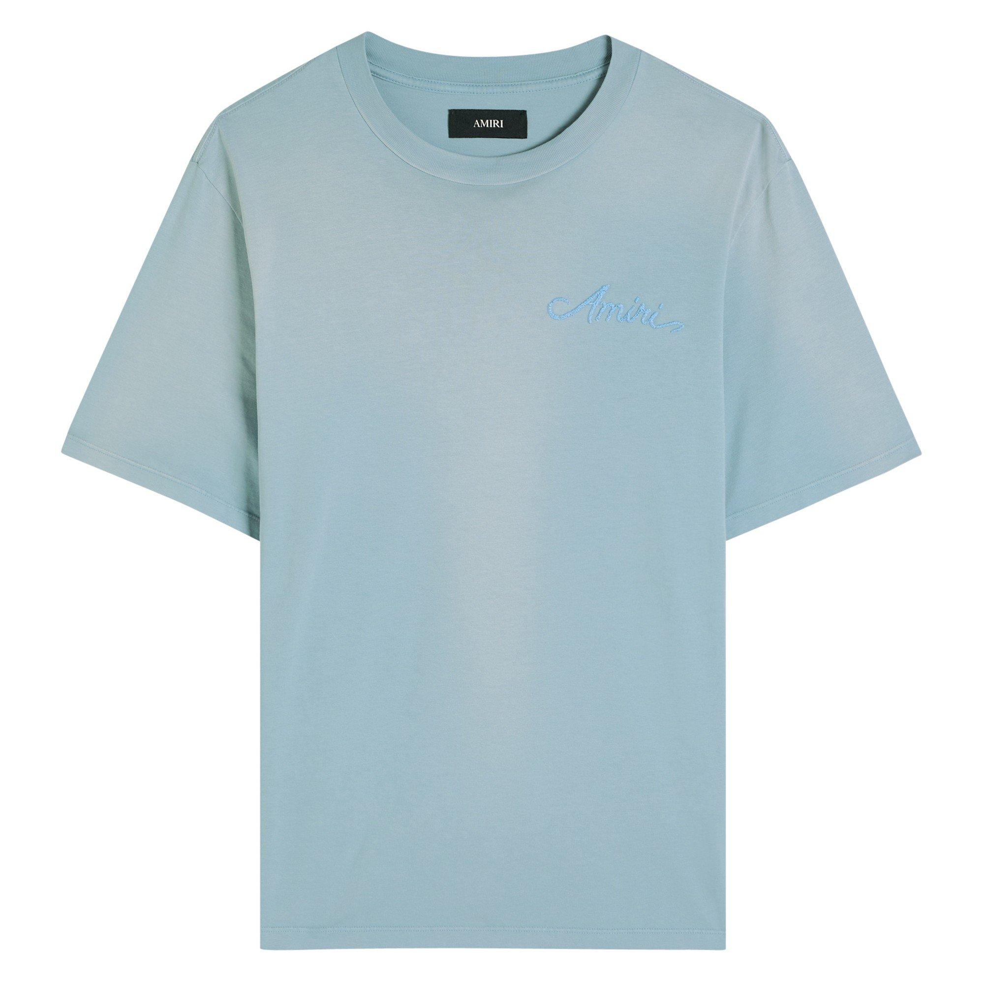 BLUE - Amiri - AMIRI BLEACH BANDANA PATCH TEE