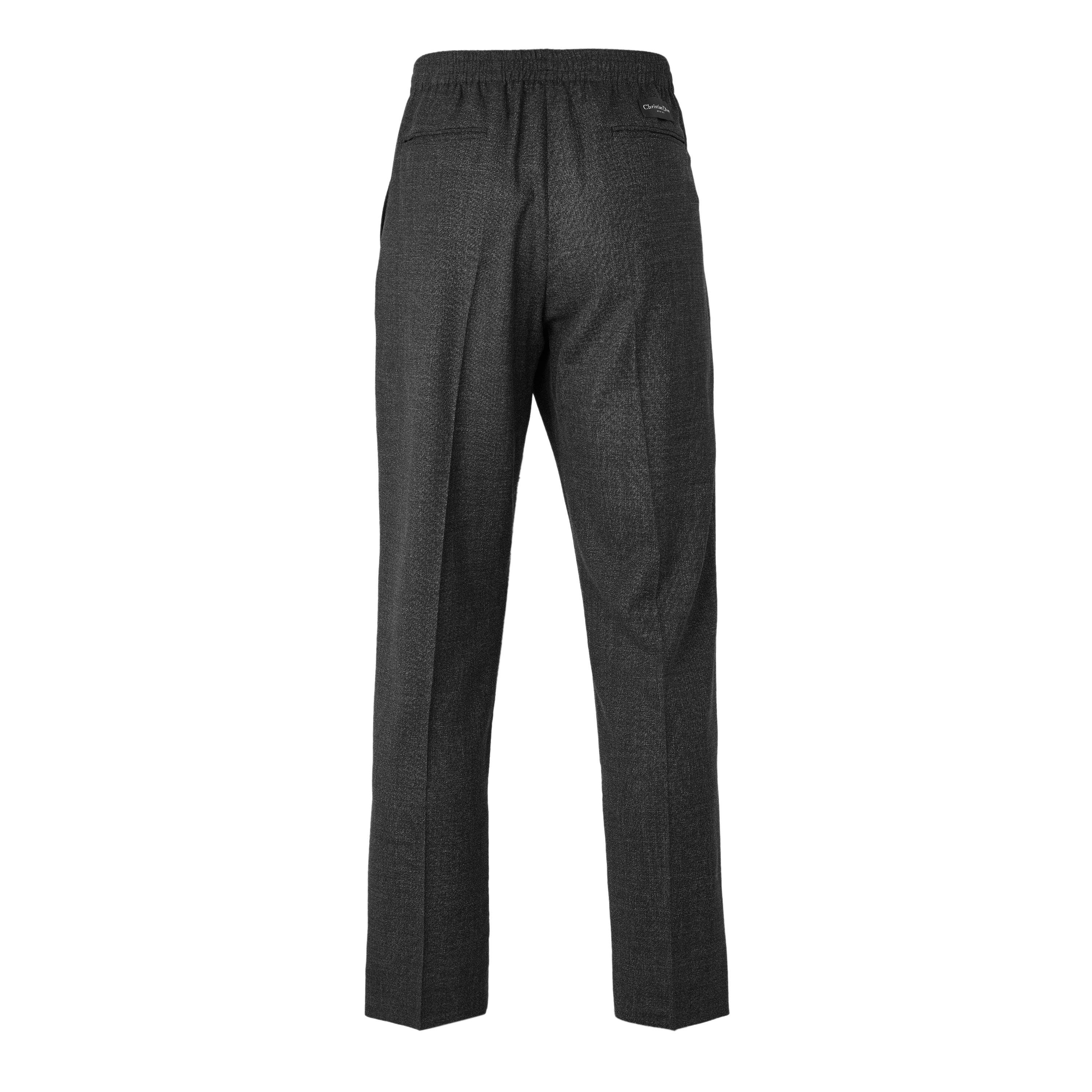 GREY - DIOR - Men's Light Check Wool Slim-Fit Joggers - 2