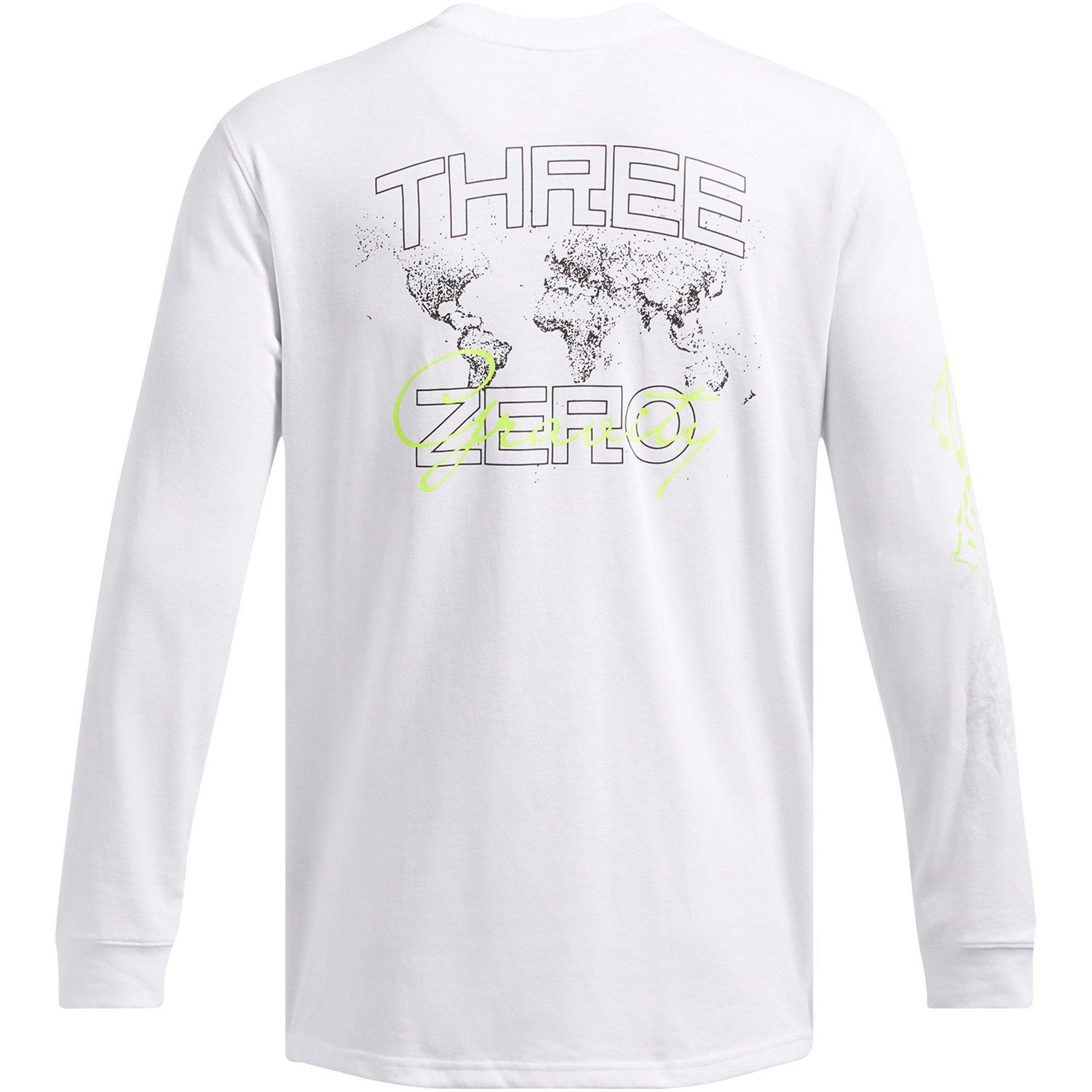 Wht/Yellow/Blk - Under Armour - Curry Verbiage Heavyweight Long Sleeve T-Shirt Adults - 6