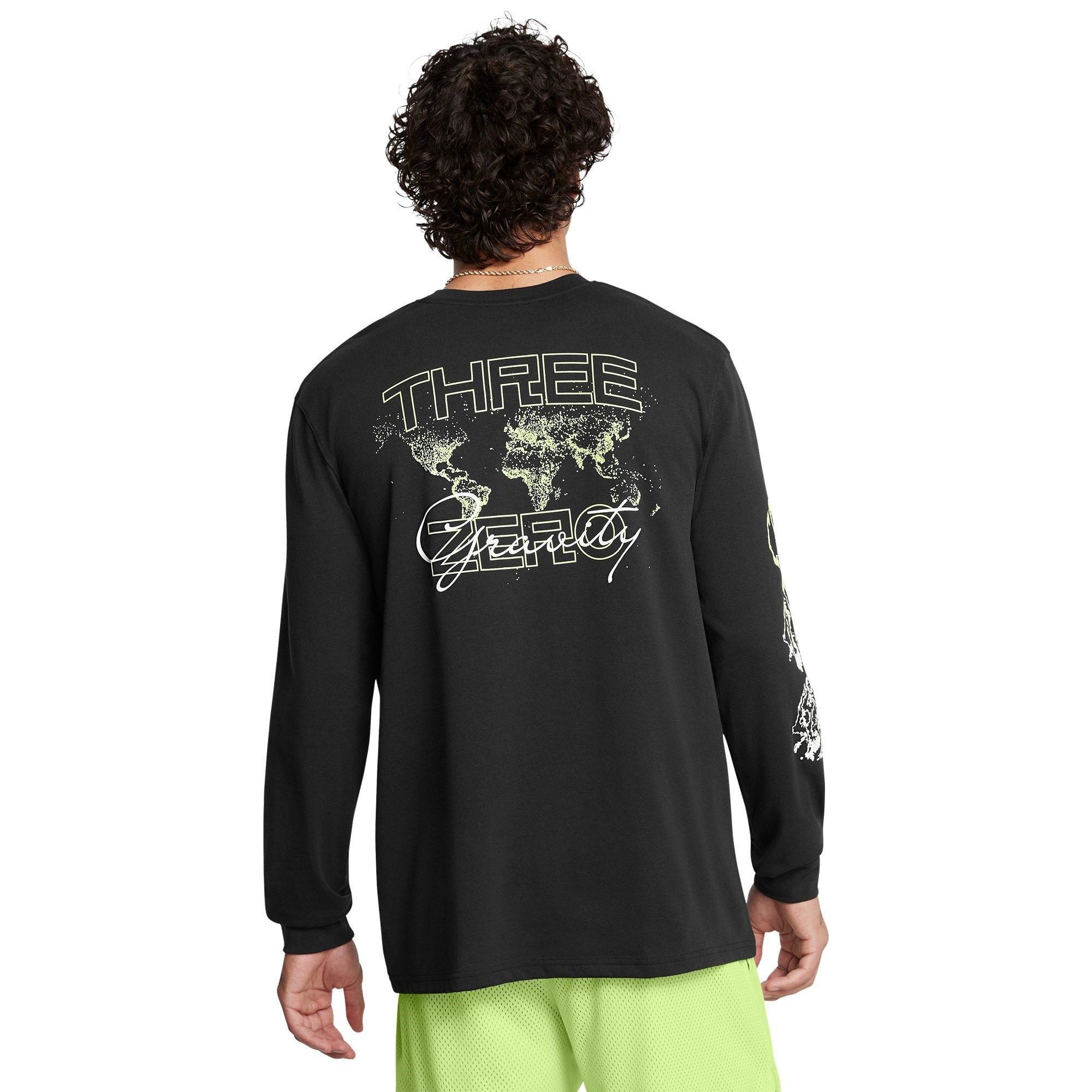 Zwr/Groen/Wit - Under Armour - Curry Verbiage Heavyweight Long Sleeve T-Shirt Adults - 3