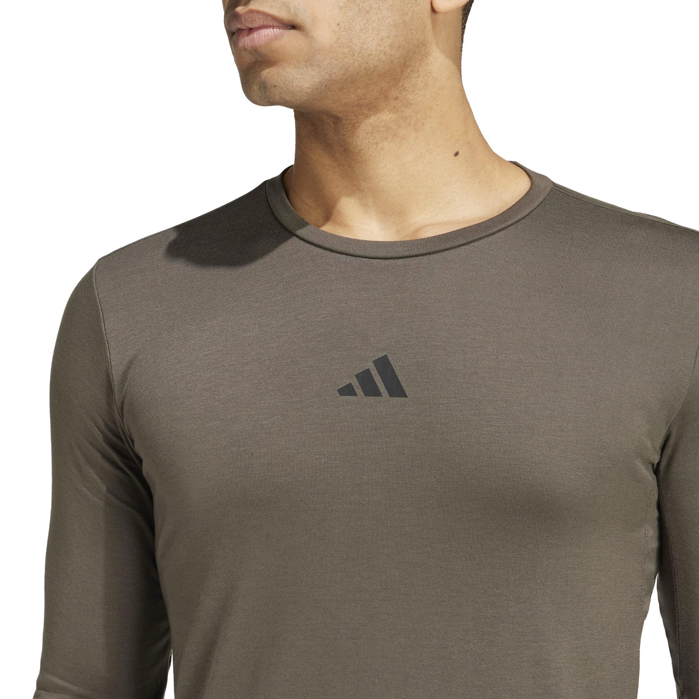 Oliva/Nero - adidas - Workout Long-Sleeve Top Mens - 5