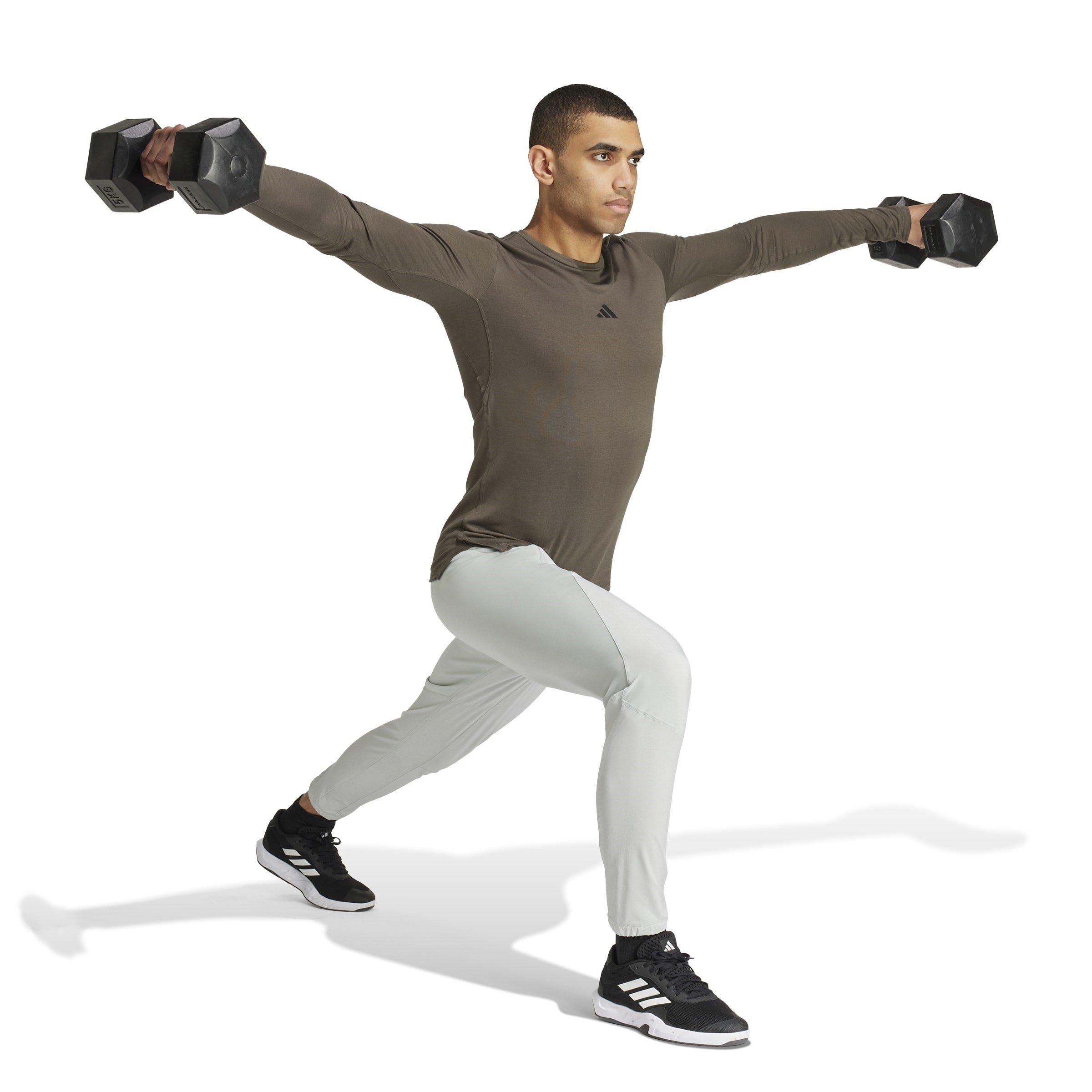 Oliva/Nero - adidas - Workout Long-Sleeve Top Mens - 6