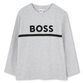 Boss Long Sleeve Logo Print T shirt Junior Boys