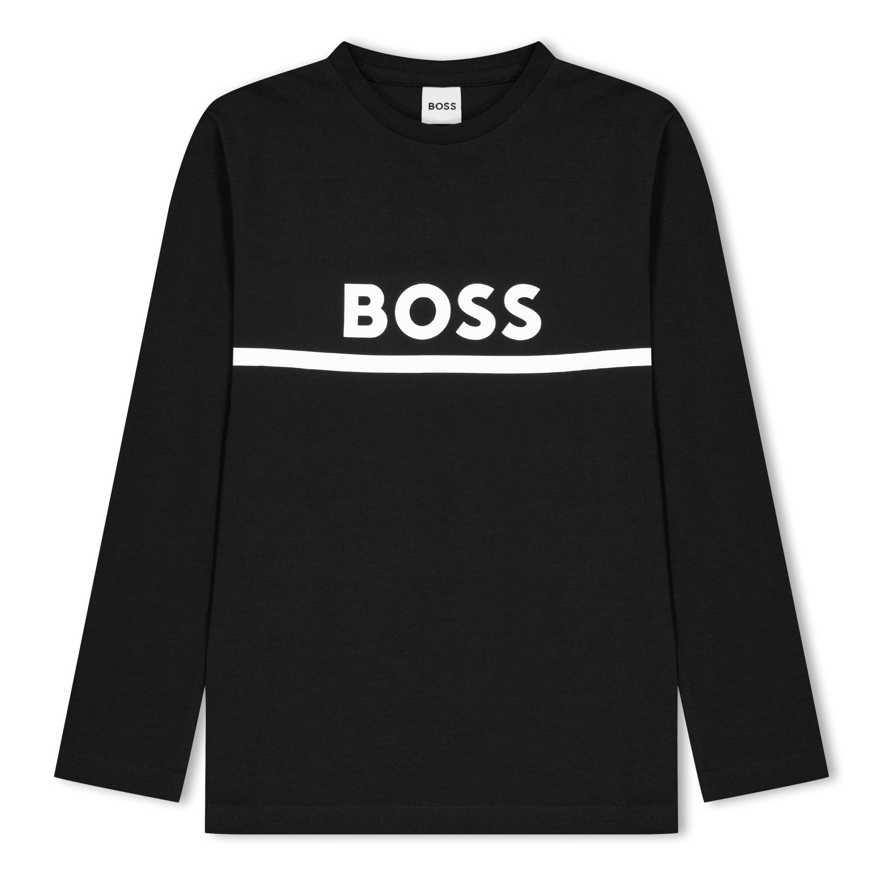 Boss BW Long Sleeve Logo Print T shirt Junior Boys T shirts a manches longues Sports Direct