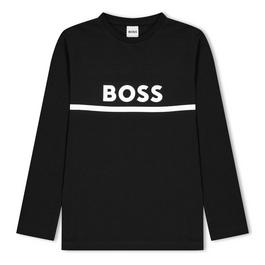 Boss Long Sleeve Logo Print T shirt Junior Boys