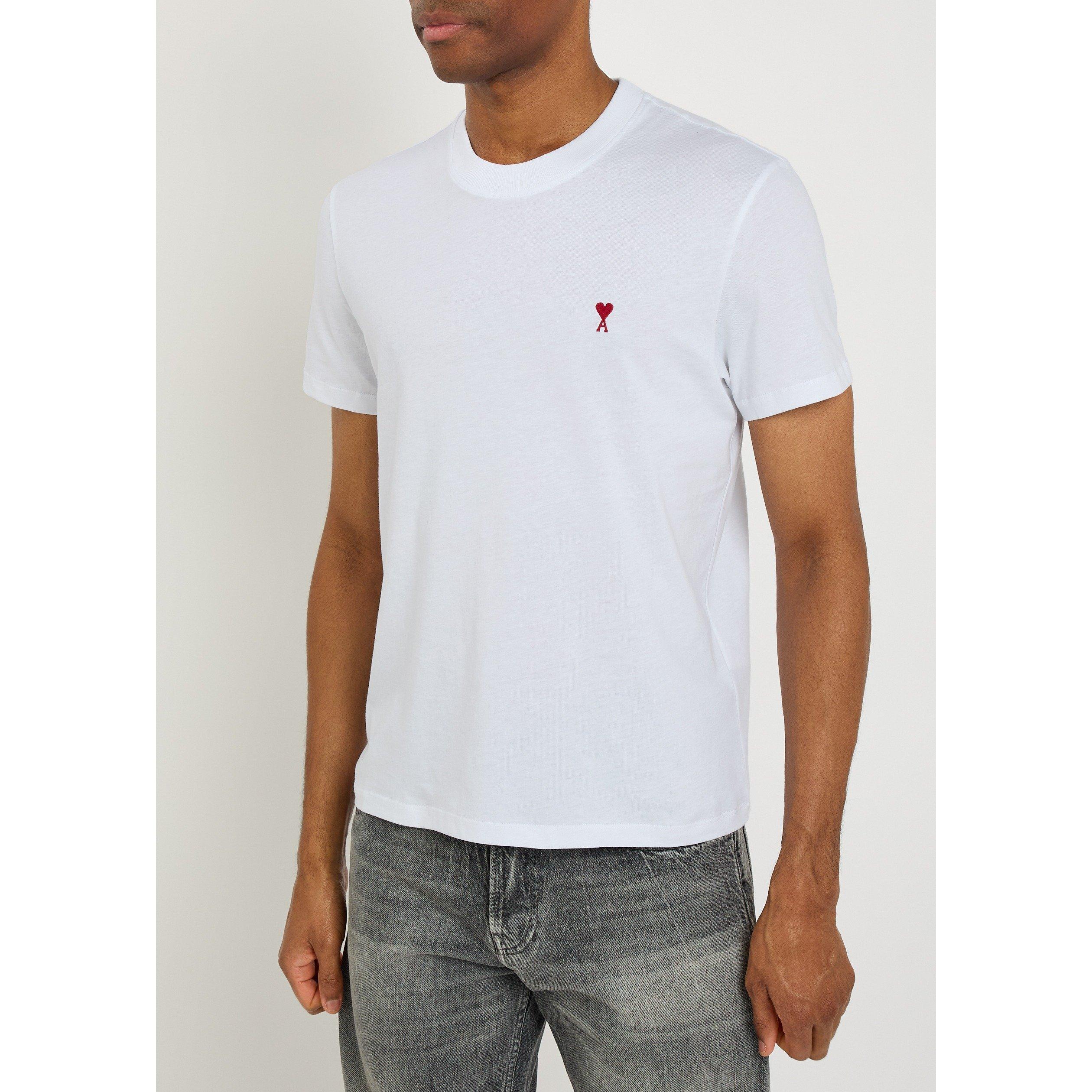 WHITE - AMI Paris - Men's Ami de Coeur Short-Sleeve Cotton T-Shirt - 2