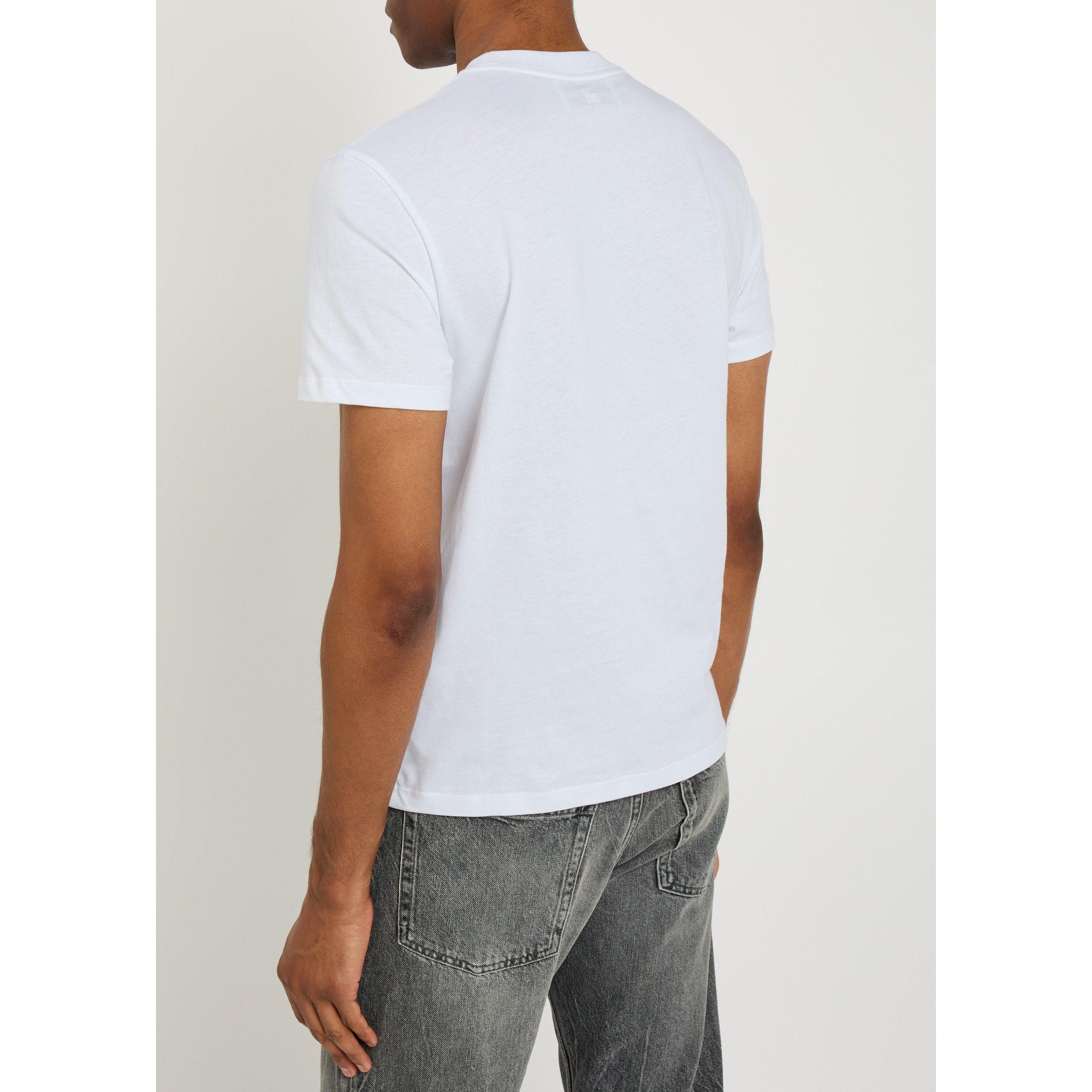WHITE - AMI Paris - Men's Ami de Coeur Short-Sleeve Cotton T-Shirt - 3
