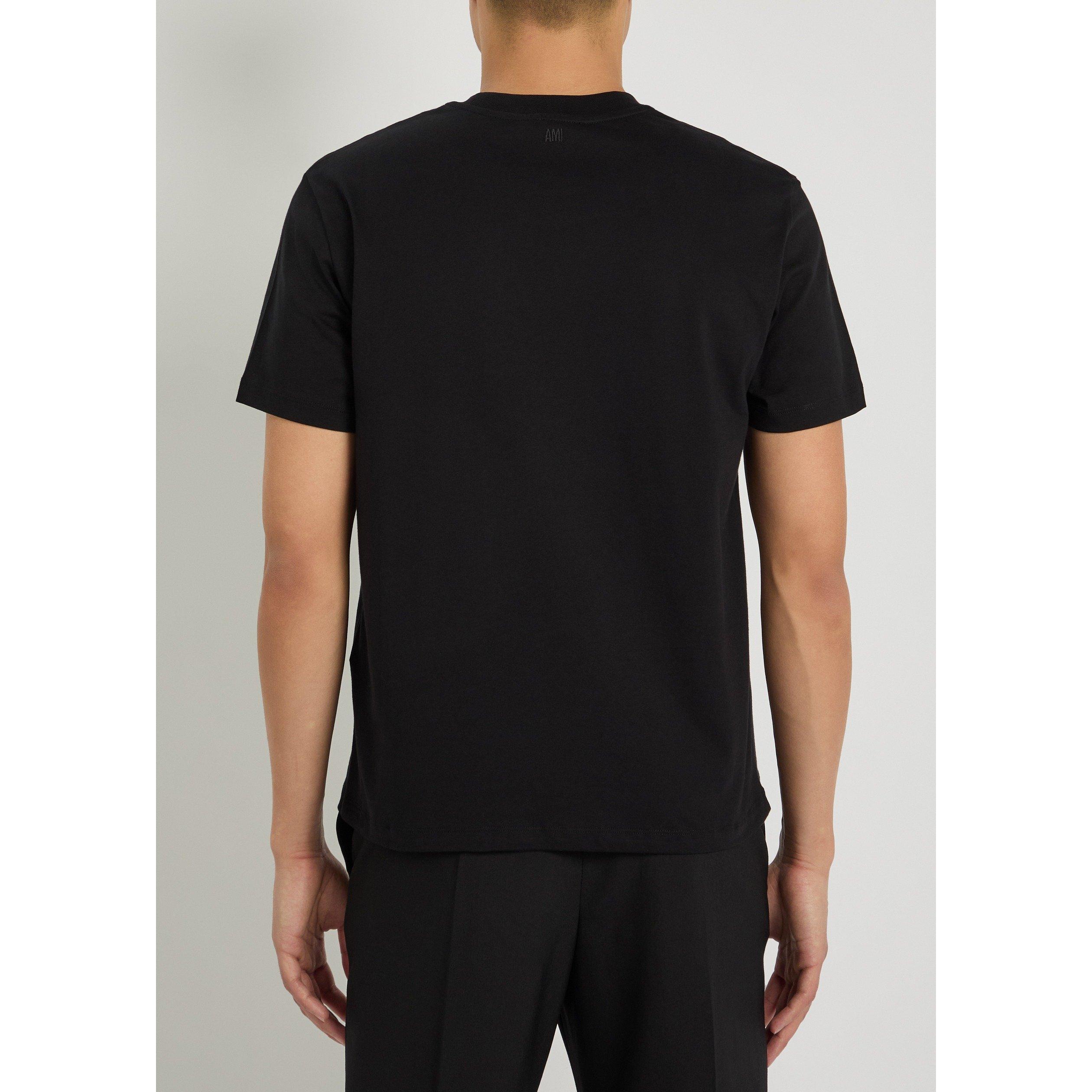 BLACK - AMI Paris - Men's Ami de Coeur Short-Sleeve Cotton T-Shirt - 3