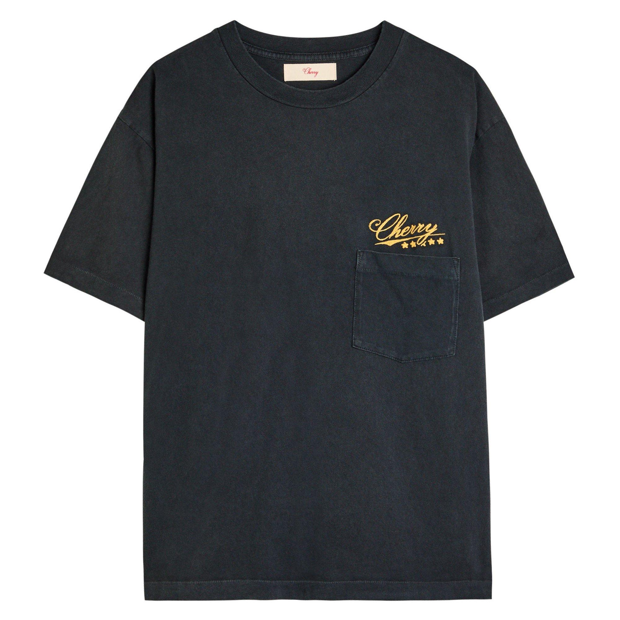 BLACK - Cherry LA - CHERRY FIVE STAR BOXY POCKET T