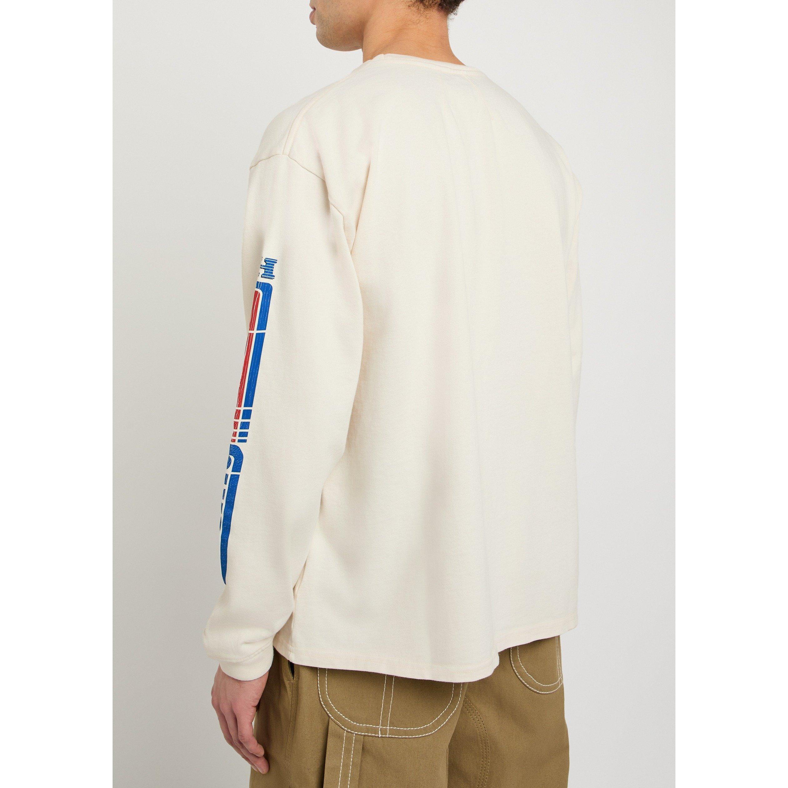 WHITE - Rhude - Men's Split Petrol Logo Cotton T-Shirt - 3