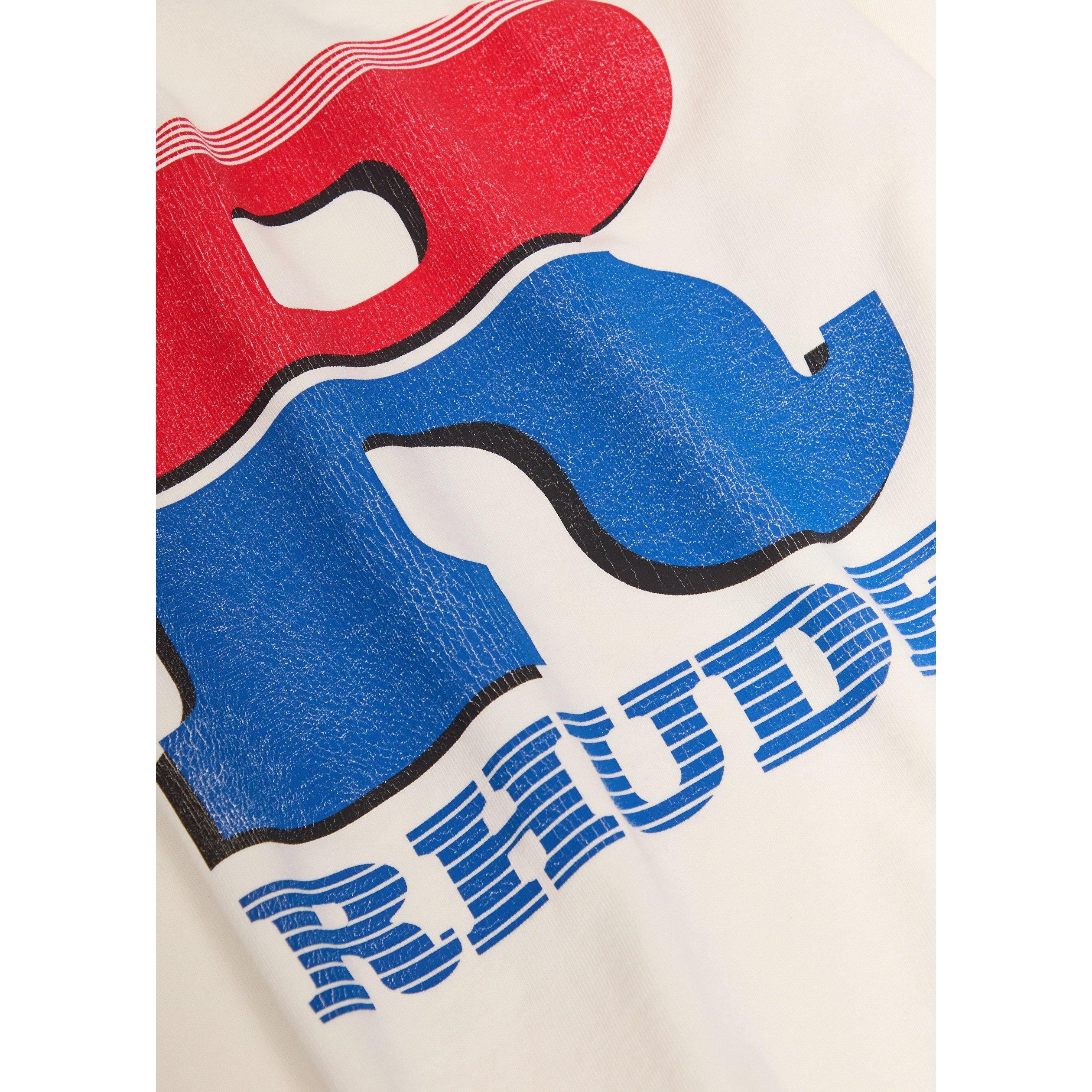 WHITE - Rhude - Men's Split Petrol Logo Cotton T-Shirt - 4