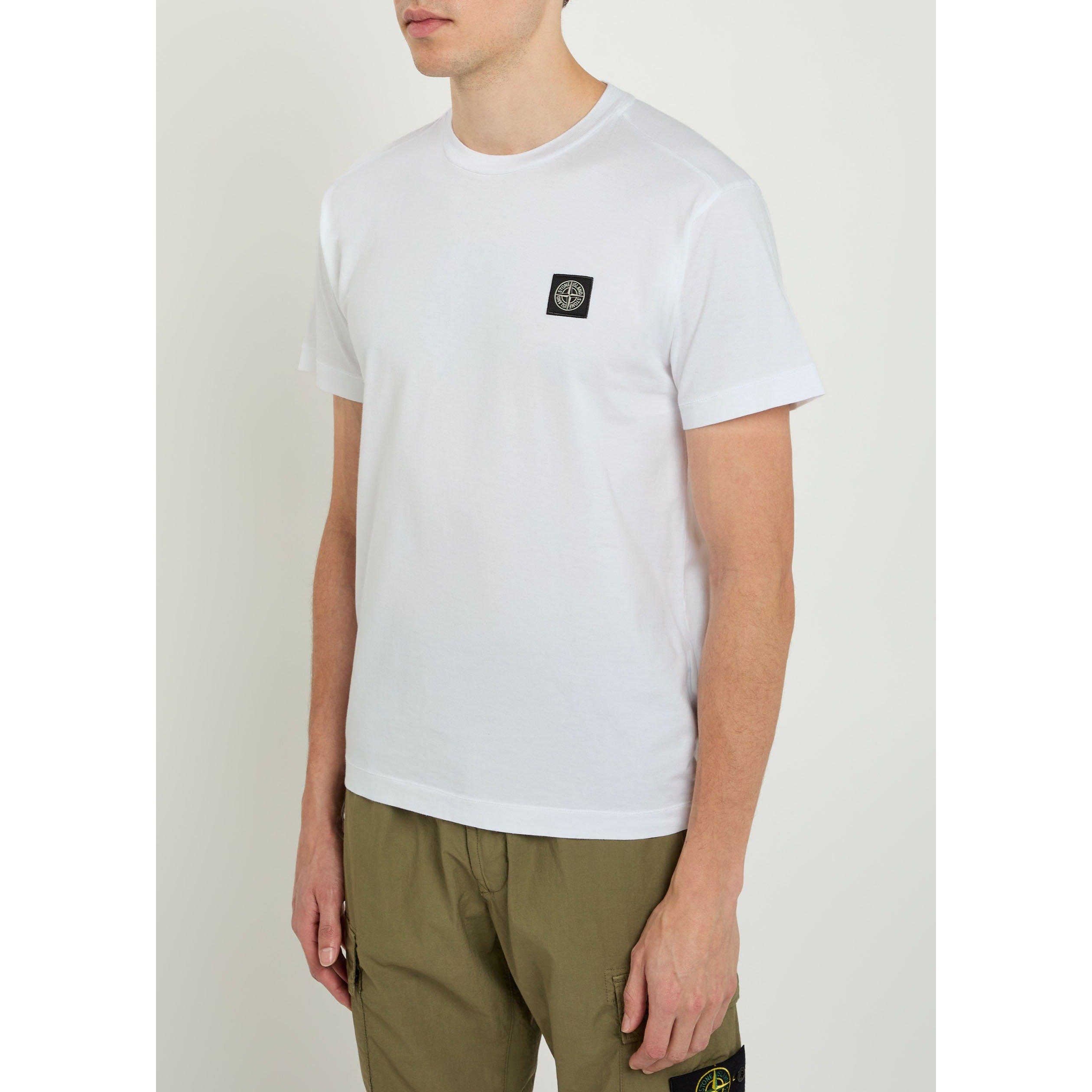 WHITE - Stone Island - Men's Compass Badge Cotton T-Shirt - 2
